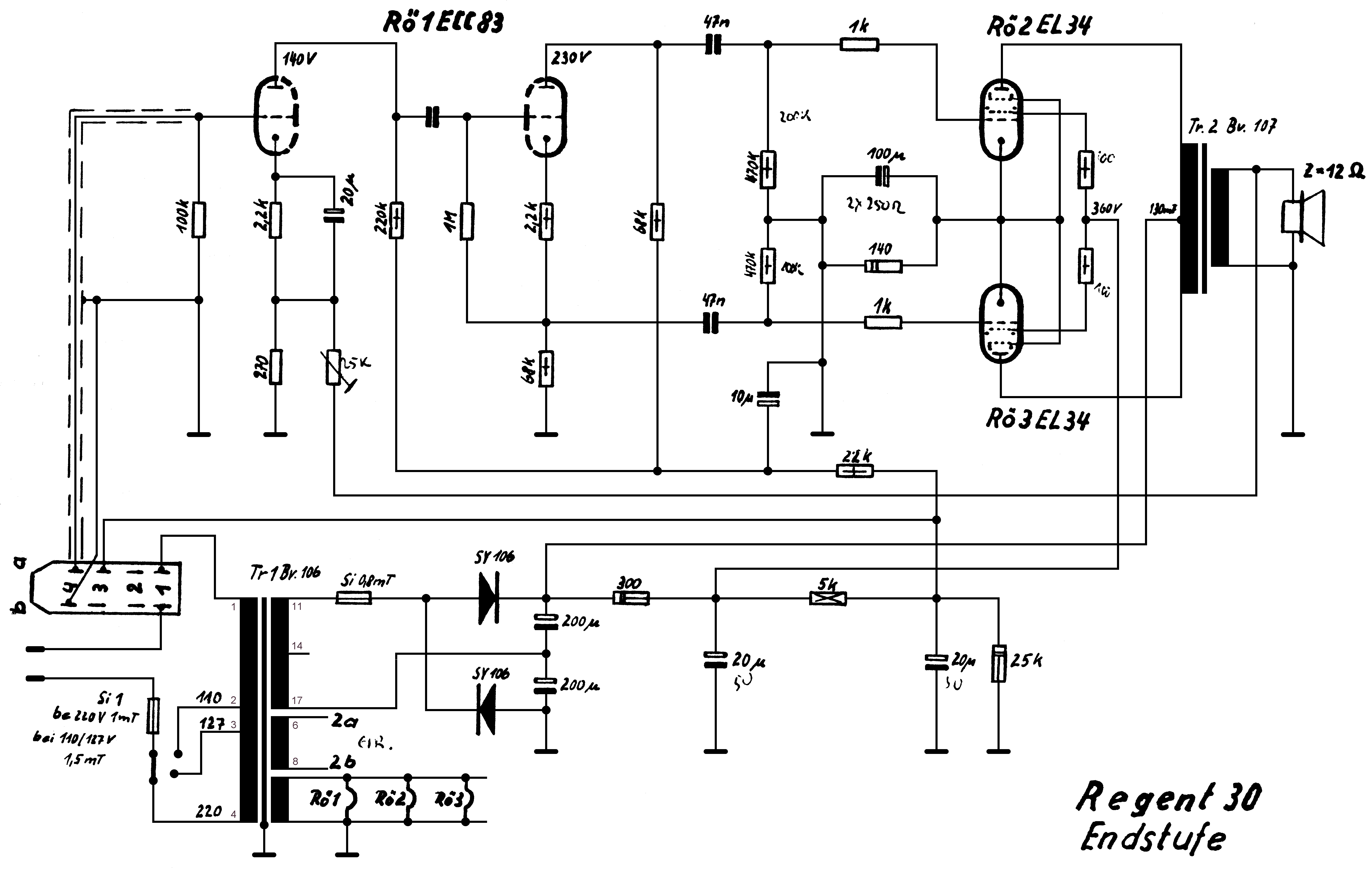 Bohm Regent 30 Regent 30 - output stage schematic diagram