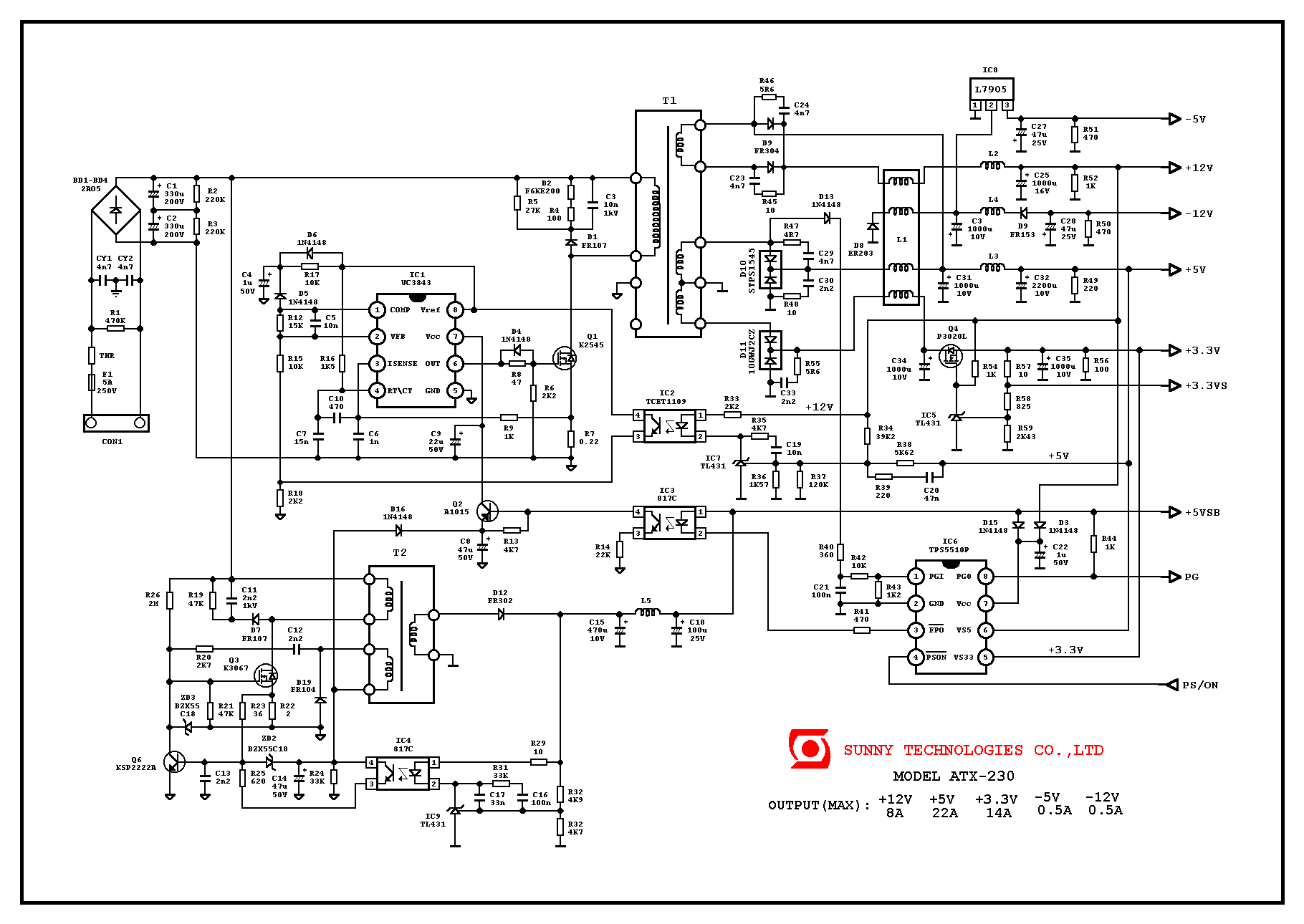 Sunny Sunny ATX-230 Power Supply