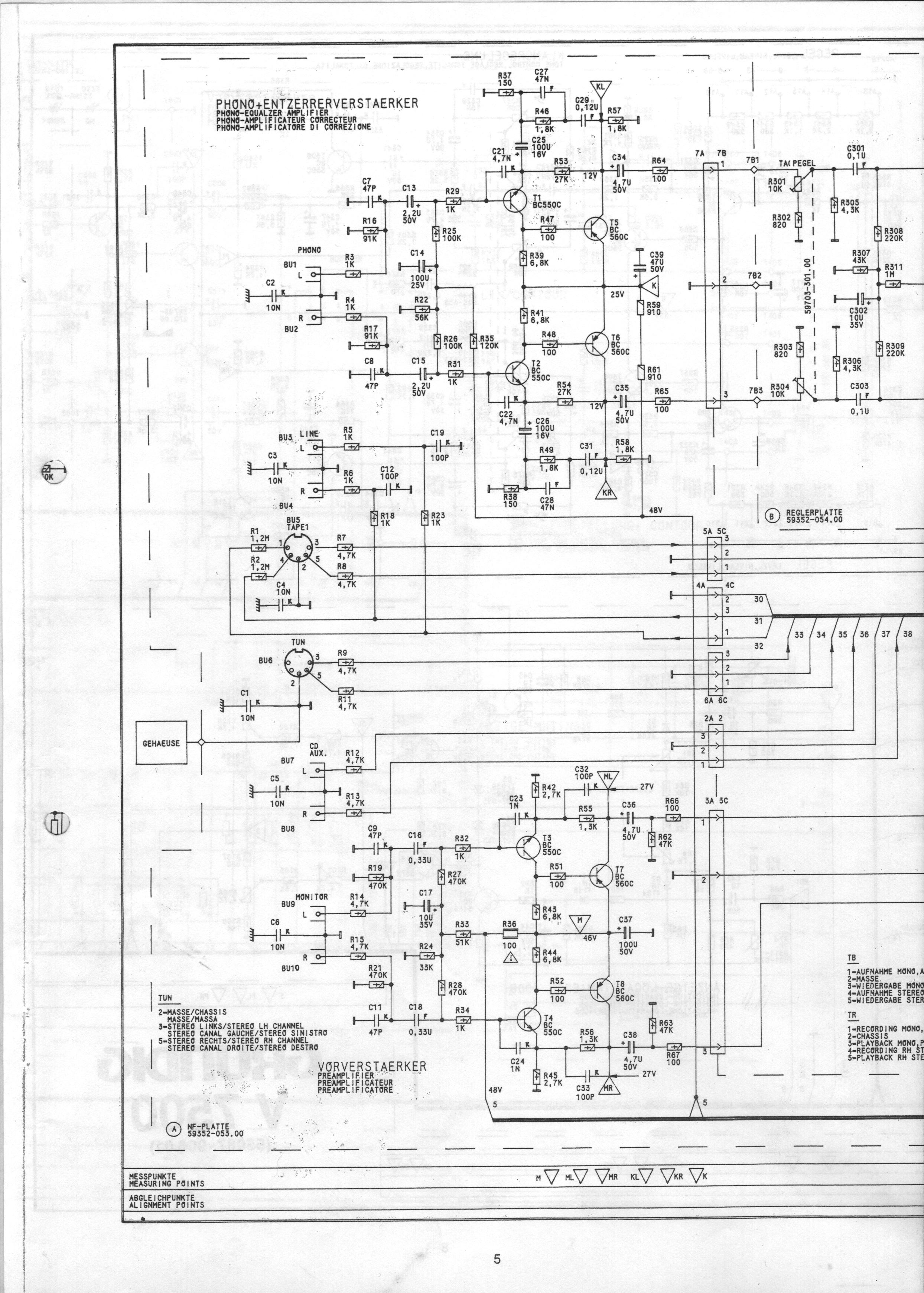 Grundig V7500 Amplifer V7500 Schematic Part A