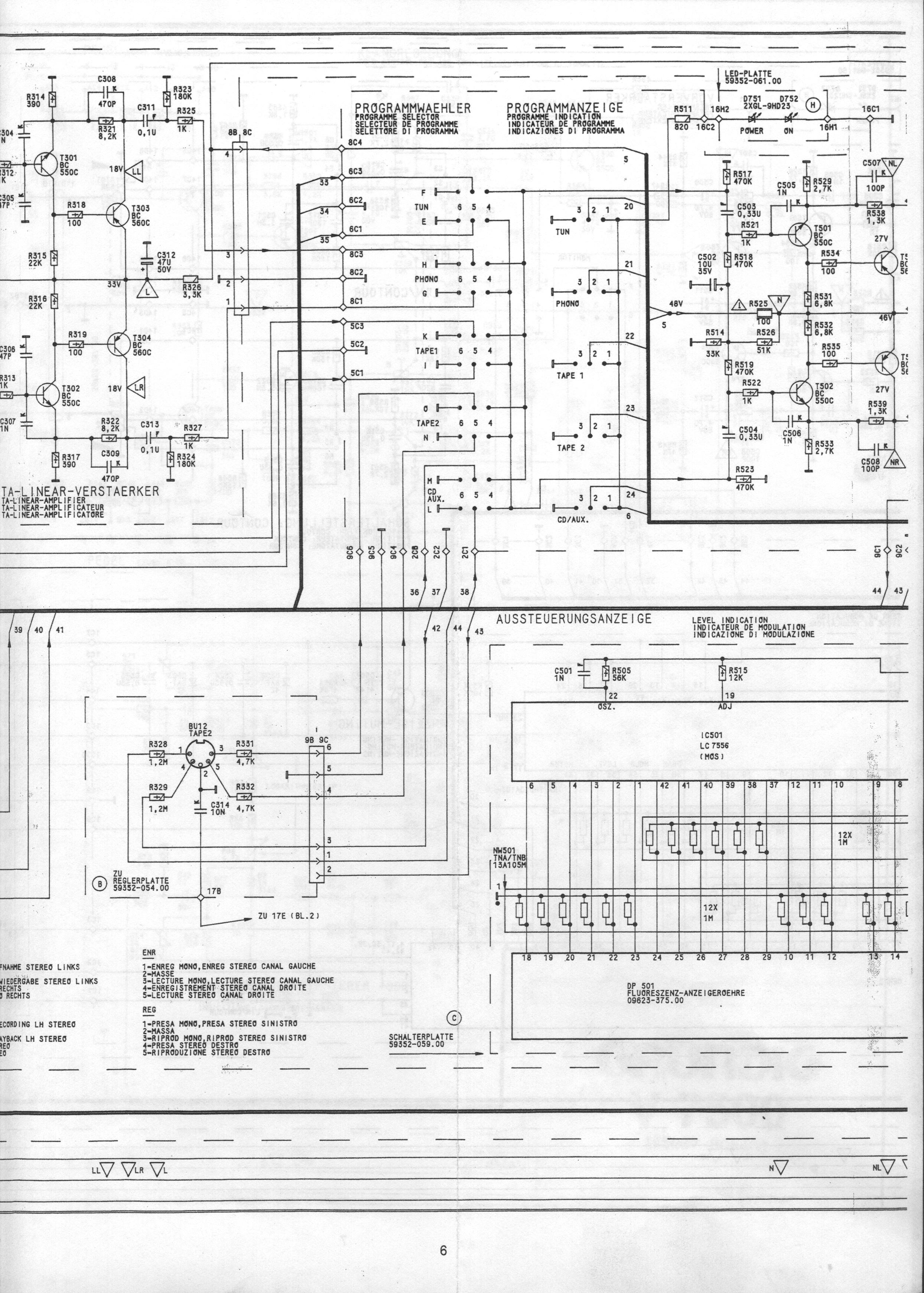 Grundig V7500 Amplifer V7500 Schematic Part B