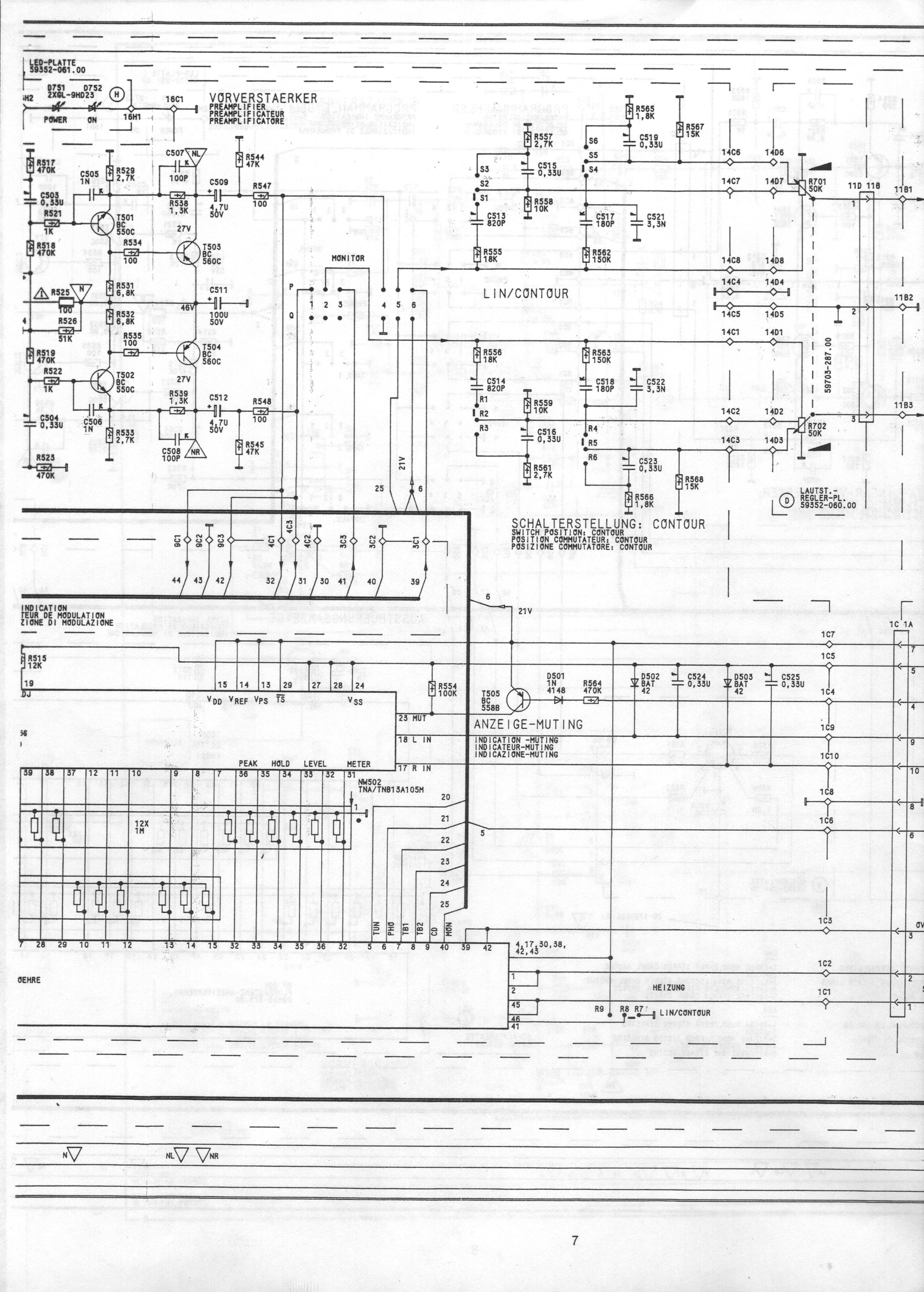 Grundig V7500 Amplifer V7500 Schematic Part C