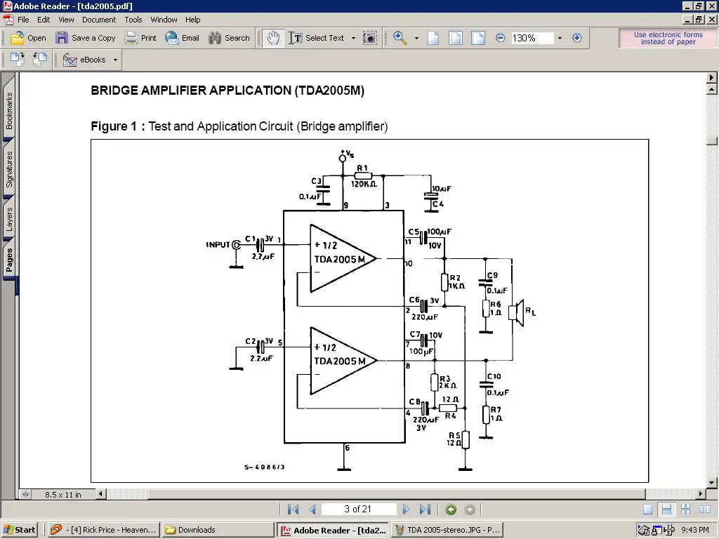 philips TDA2005 TDA 2005-brige schematic
