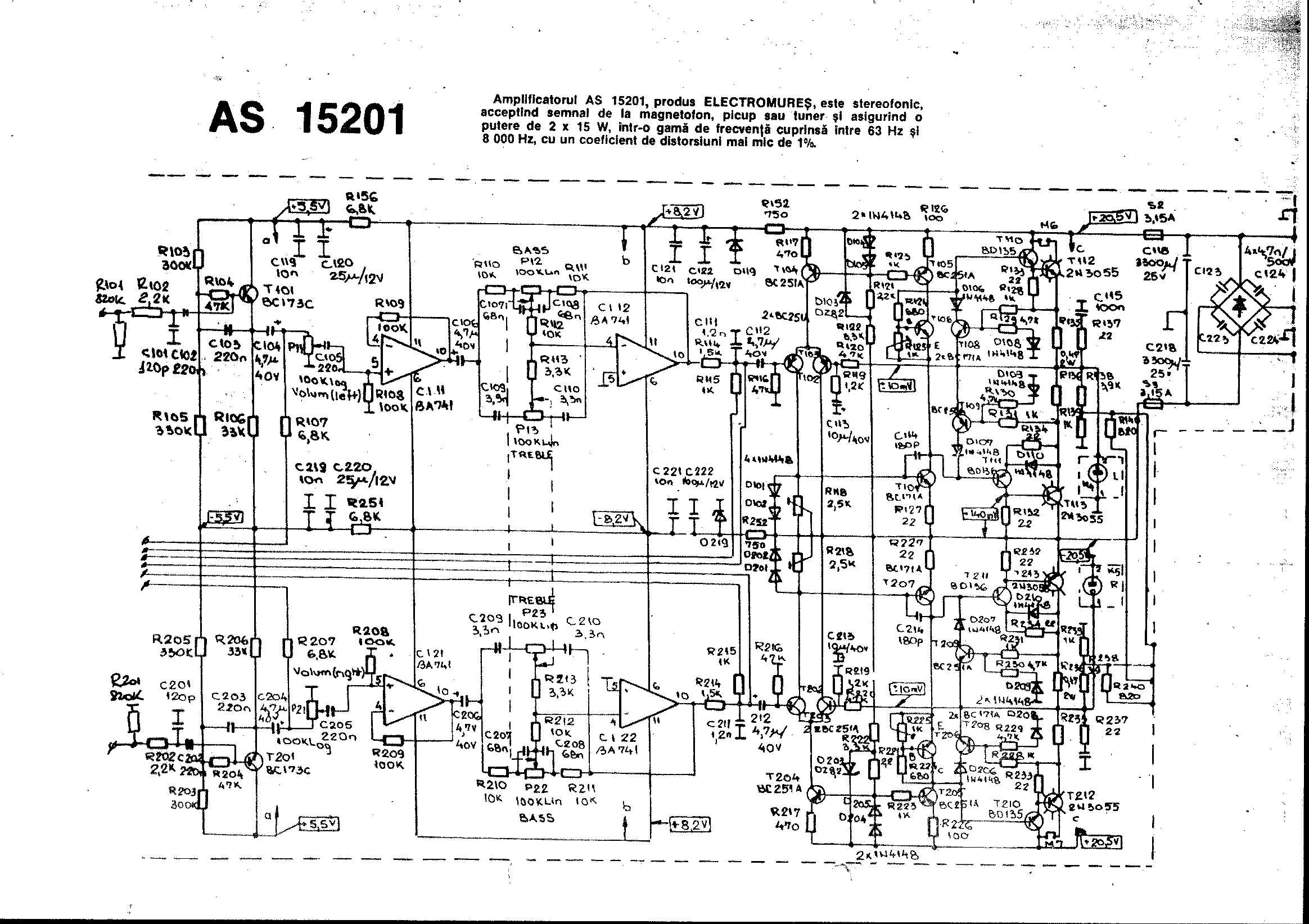 Electromures Romania AS15201 Hi-FI power amplifier 2x15W