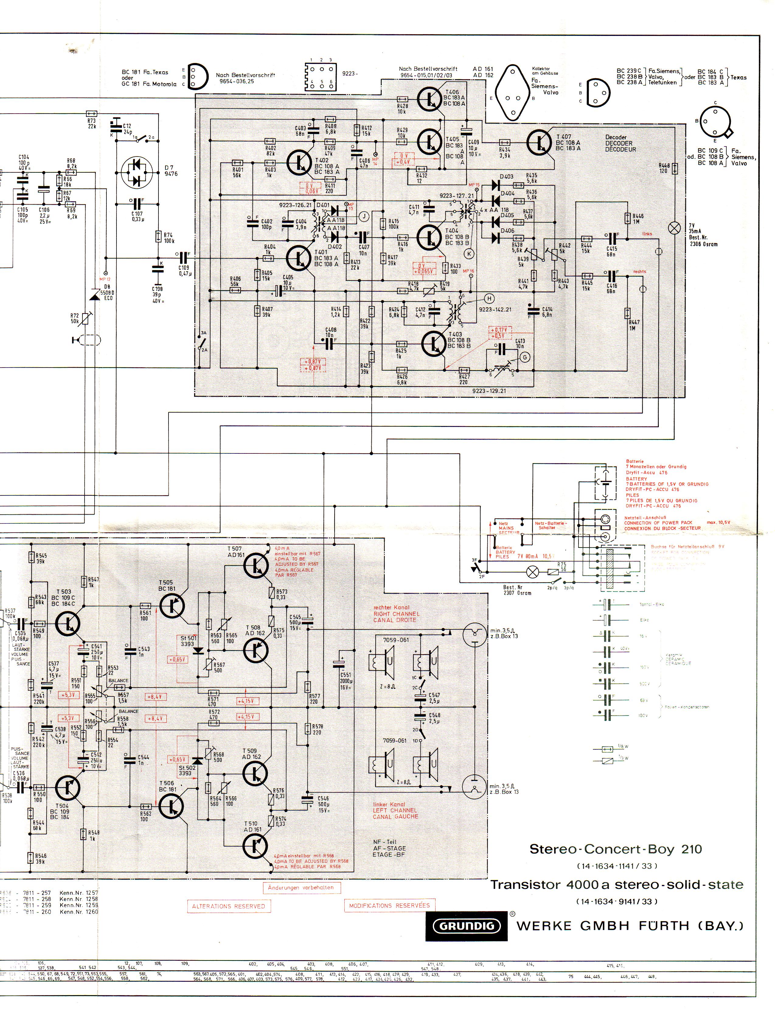 grundig Stereo Concert Boy 210 Schematic Diagram for Grundig Portable radio Stereo-Concert-Boy 210
Transistor 4000a Stereo