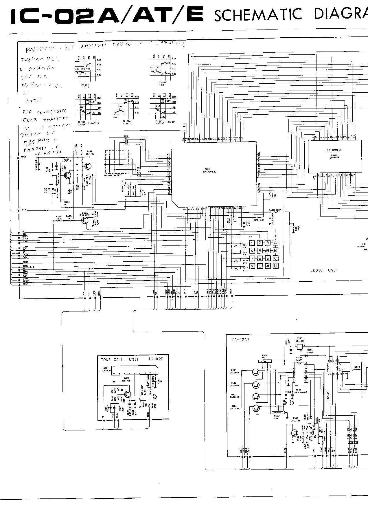 ICOM IC-02A/AT/E SCHEMATIC DIAGRAM