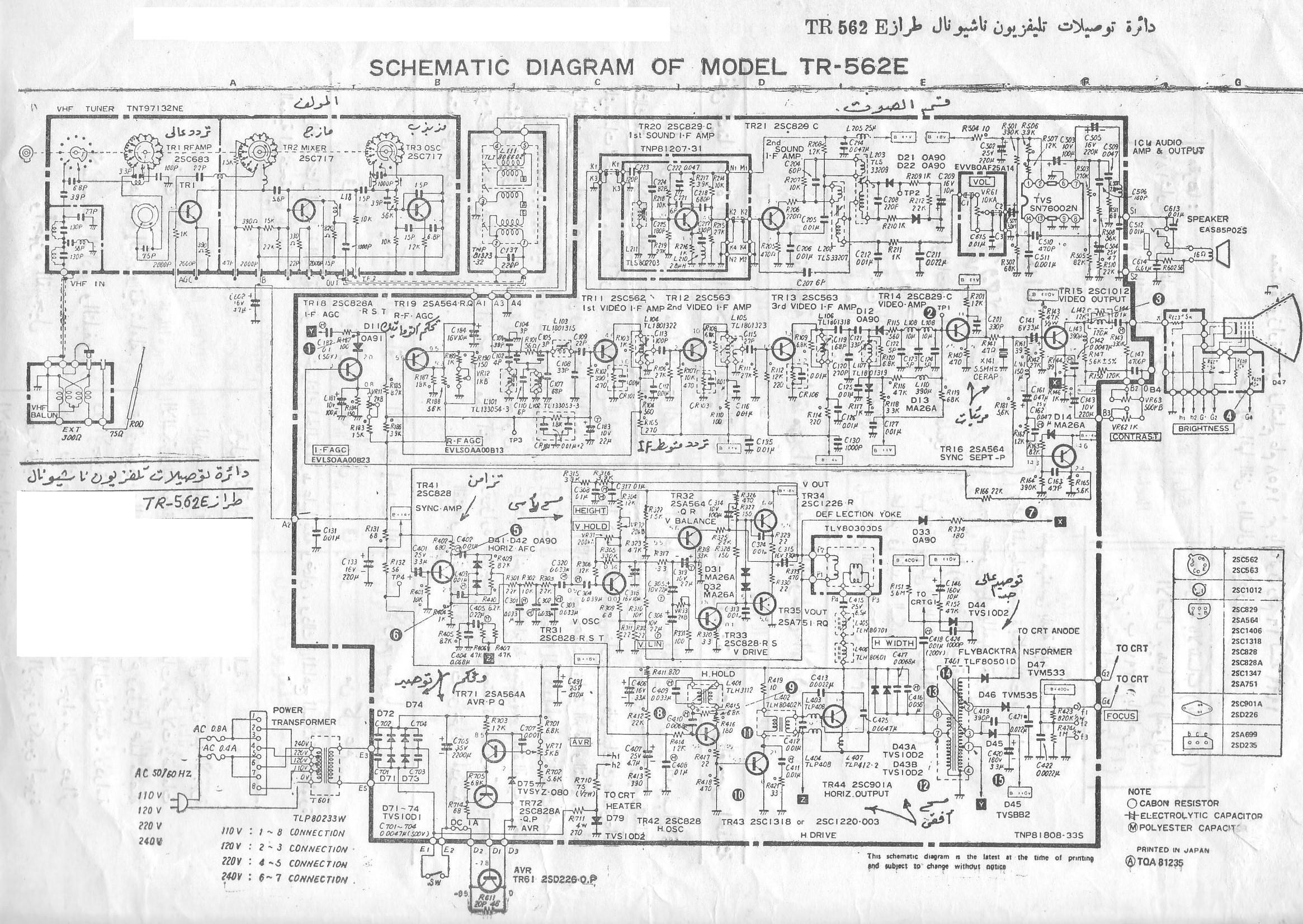 National TR-562E Schematic of National TR-562E