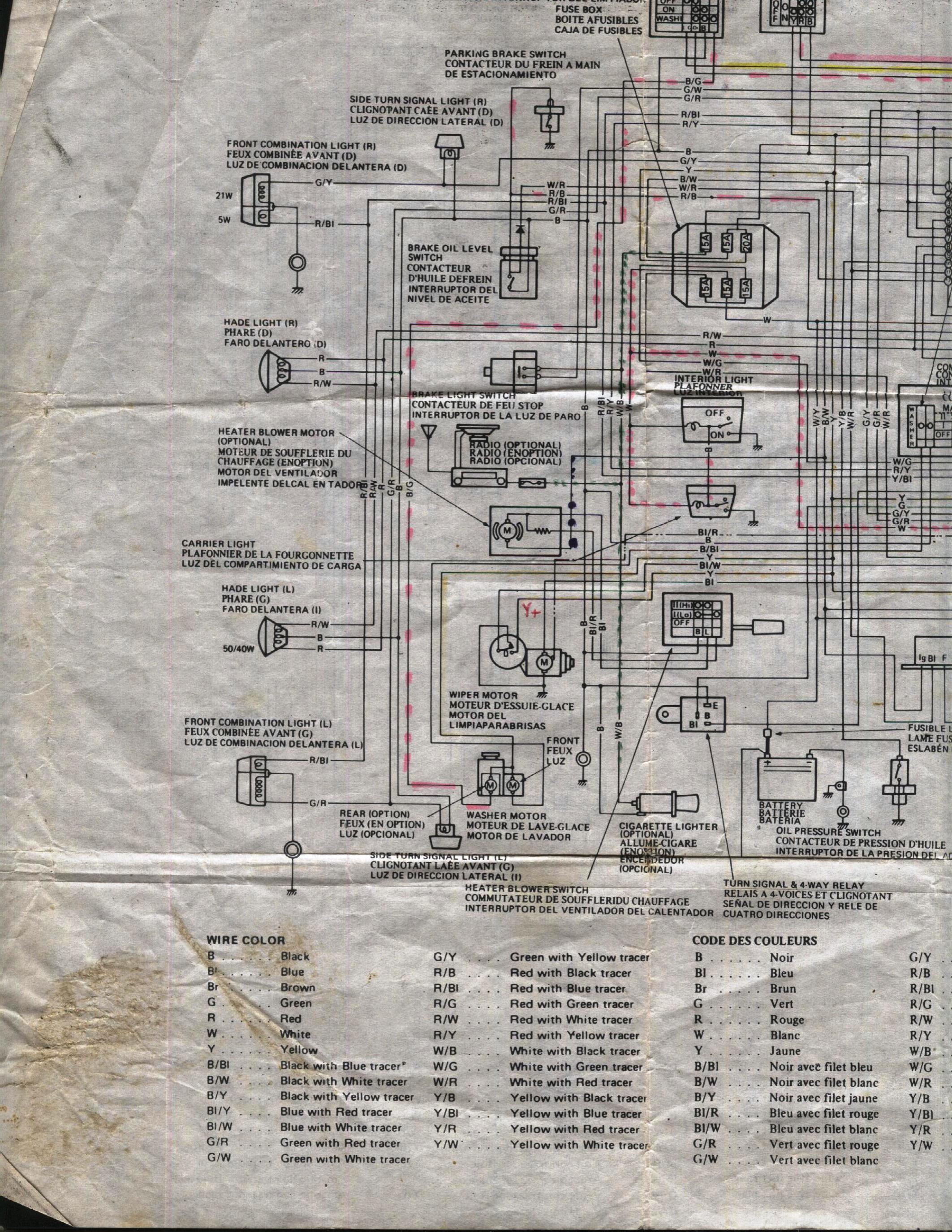 Suzuki Van 800CC Electrical Wiring diagram for Suzuki Van in Pakistan from 83 to 2009, only the name change to Bolan