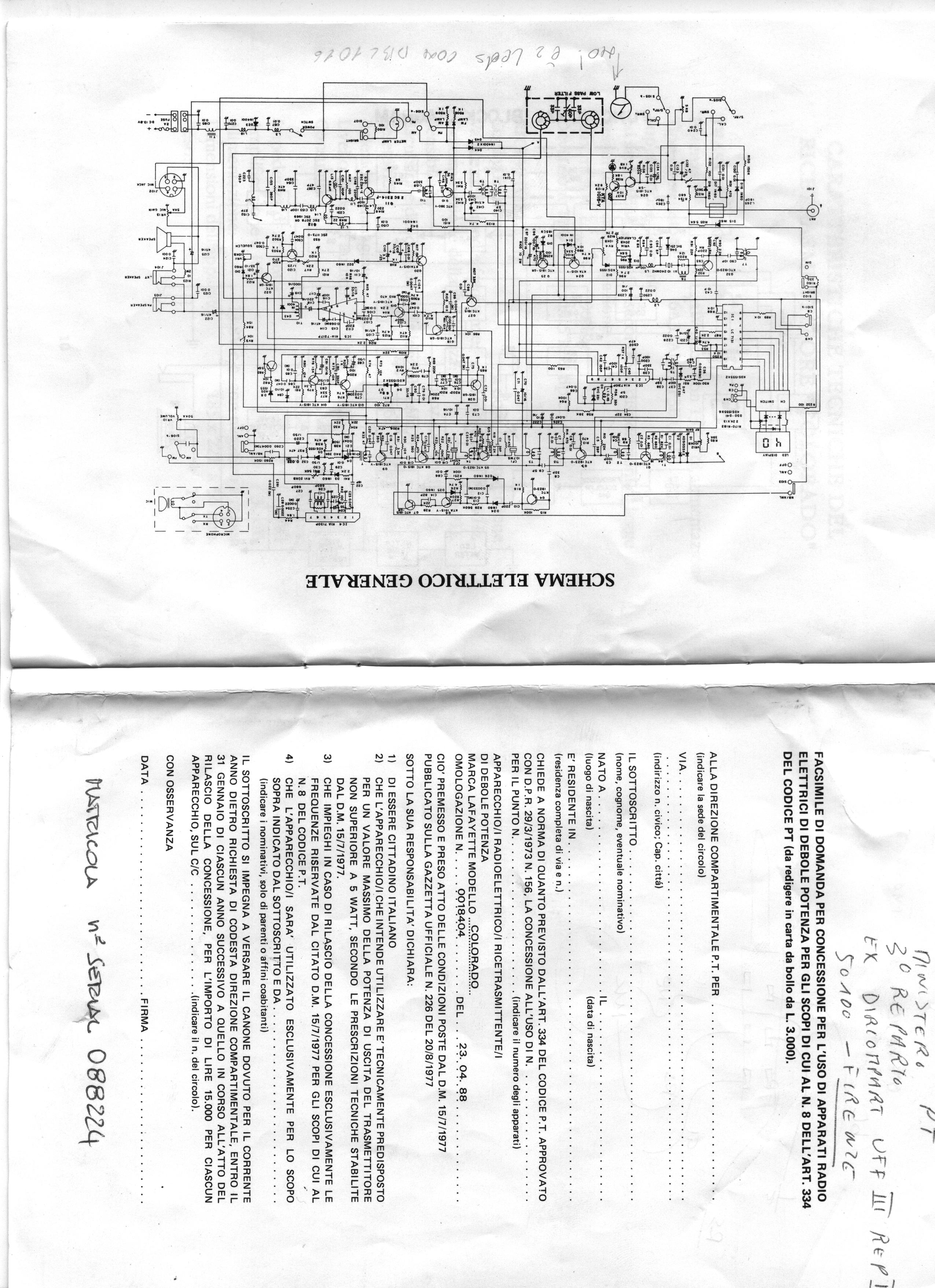 Lafayette Colorado Manuale con schema