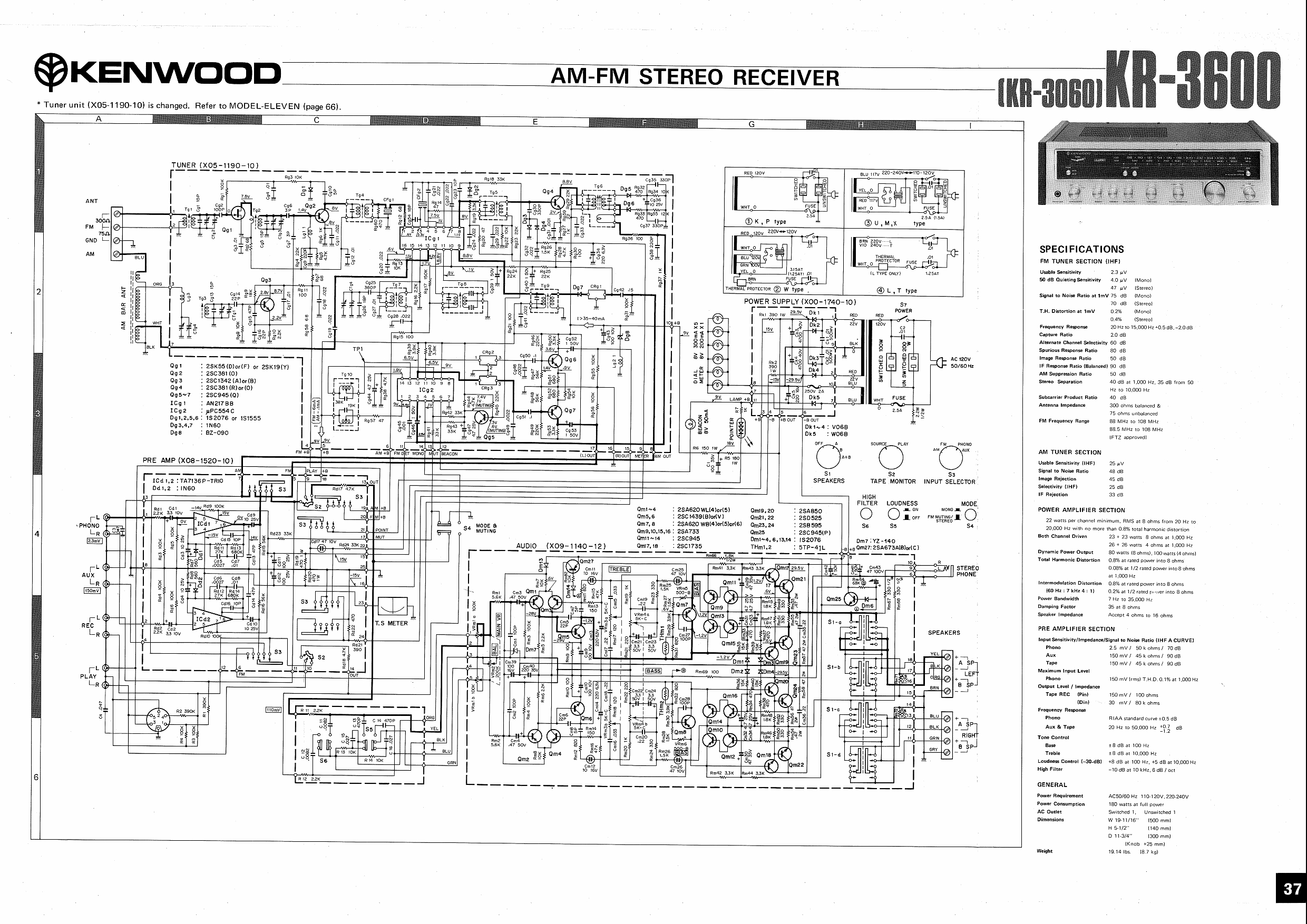Kenwood KR3600 receiver
