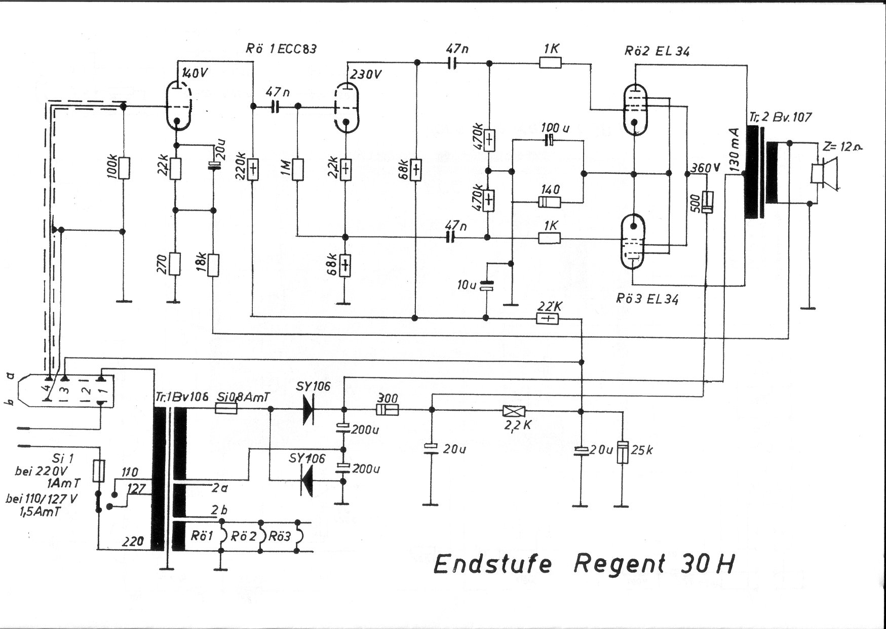 Bohm Regent 30H Regent 30H - output stage schematic diagram