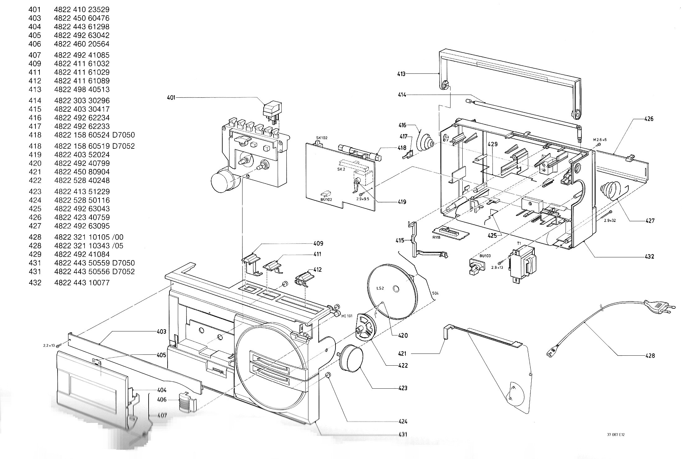 PHILIPS D7050 Radio recorder