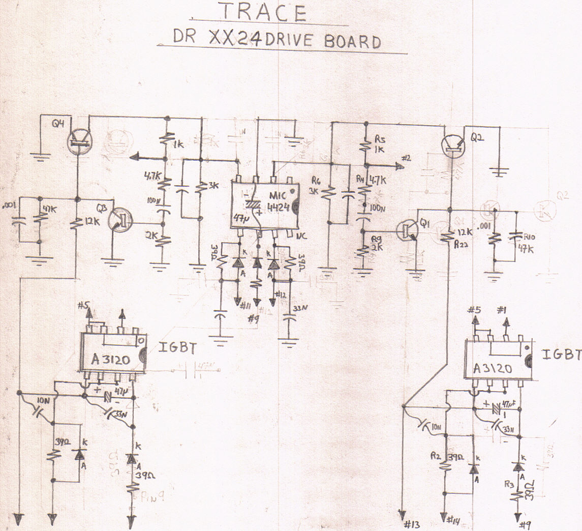 Trace DR-2424 Drive PCB for Pwr Inverter. good for 1.5Kw,2.4Kw,3.6Kw. 24Volts.