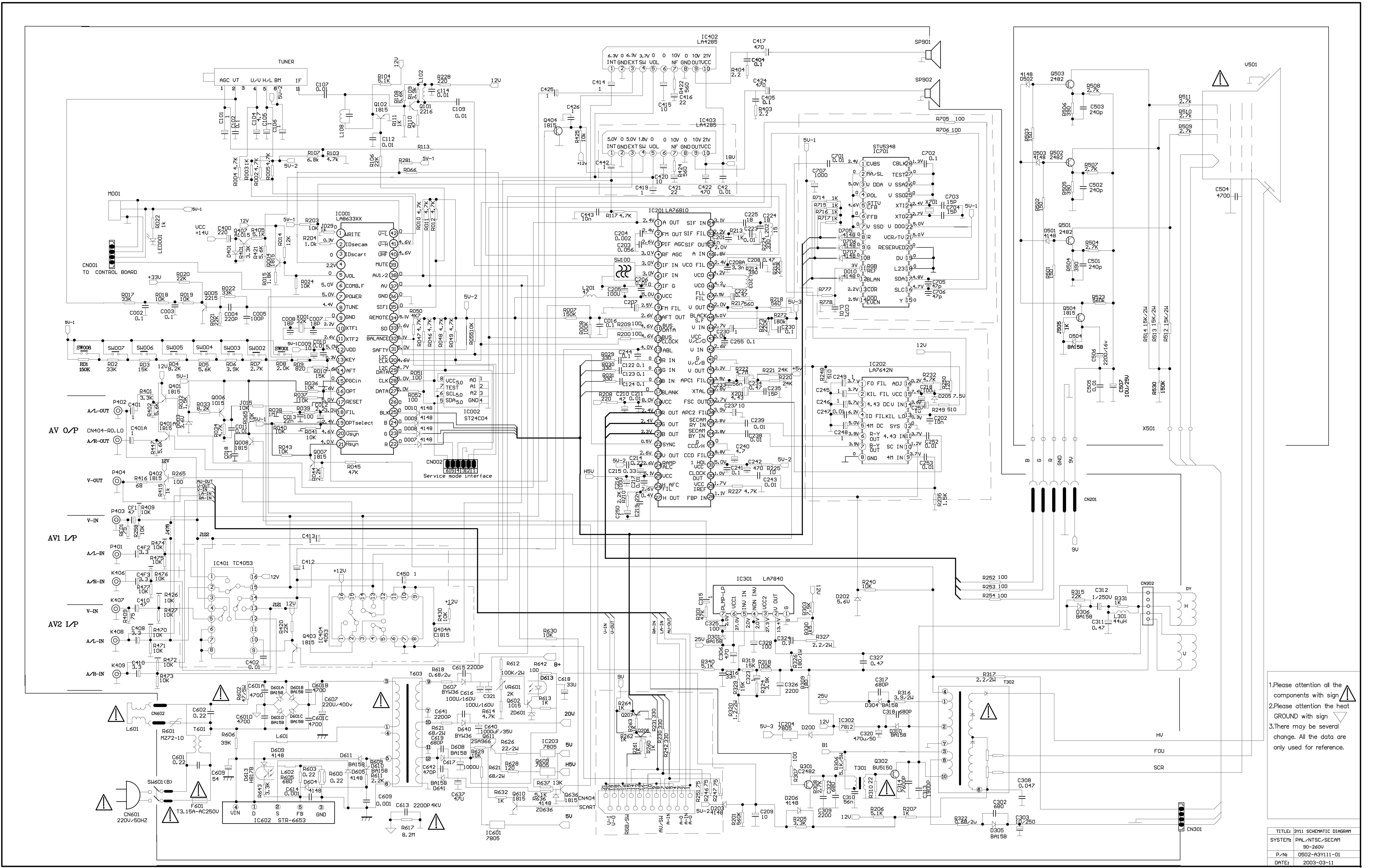 CHINA 0502-A3Y111-01 3Y11    
3Y11 Schematic diagram
0502-A3Y111-01
2003-03-11