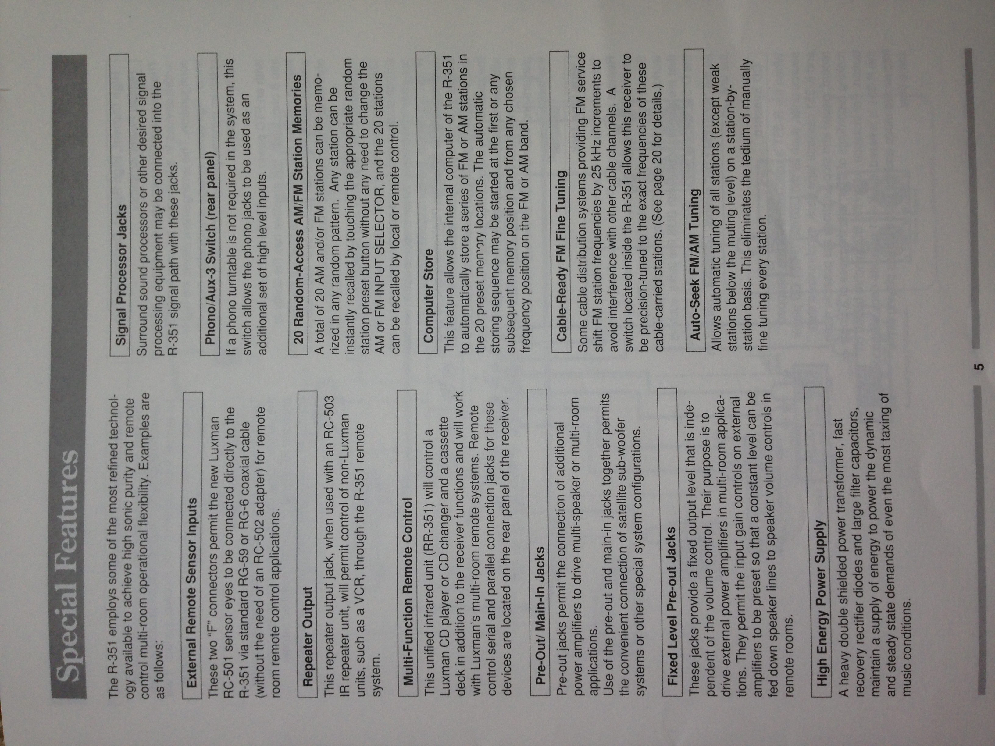 Luxman R351 just the importance pages only