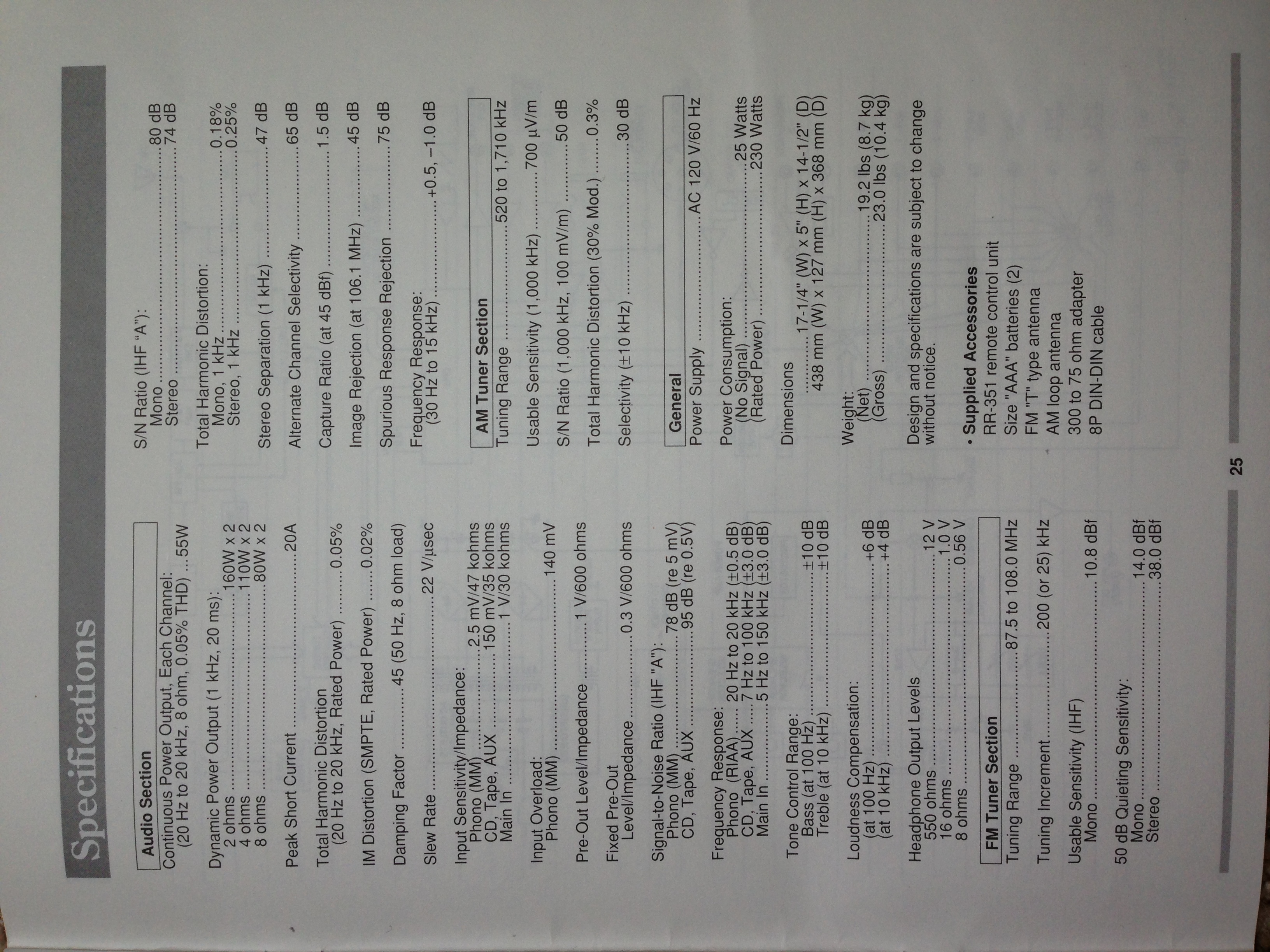 Luxman R351 just the importance pages only