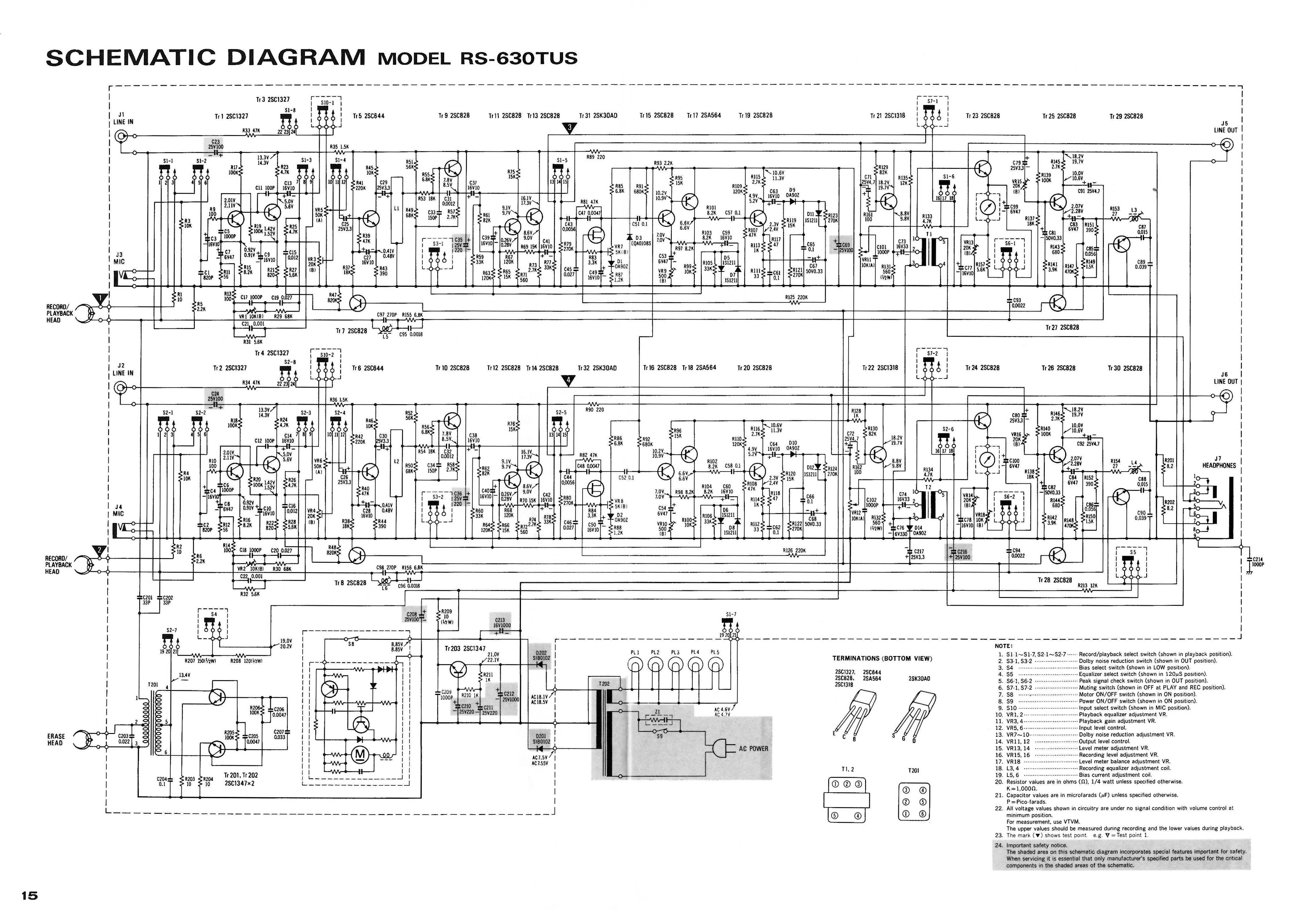 technics RS-630T Cassette Tape Deck Technics RS-630TUS schematic