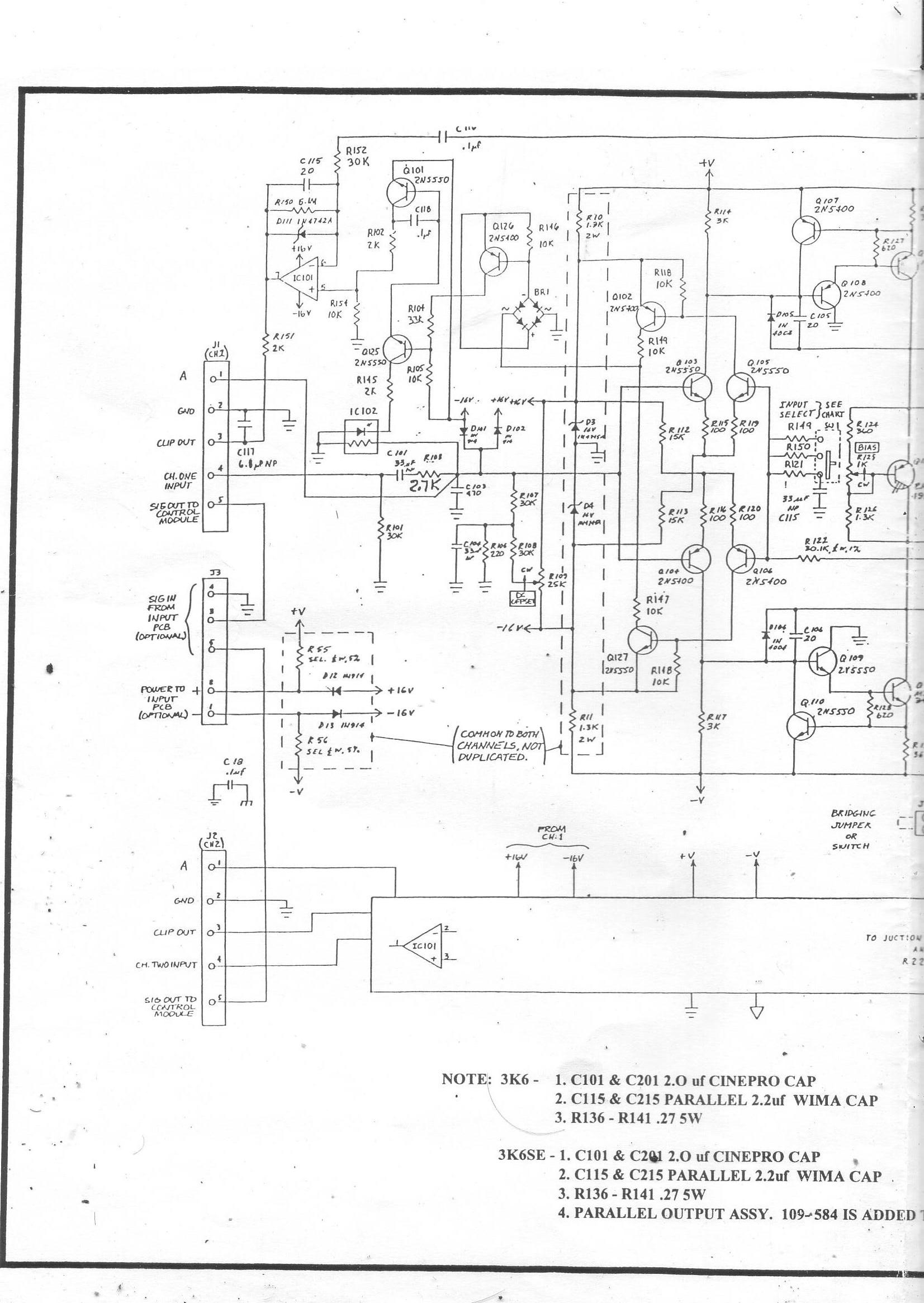 Cinepro 3K6, 3K6SE Input Board Schematics
Power Board Schematics
Stereo Amplifier Board Schematics