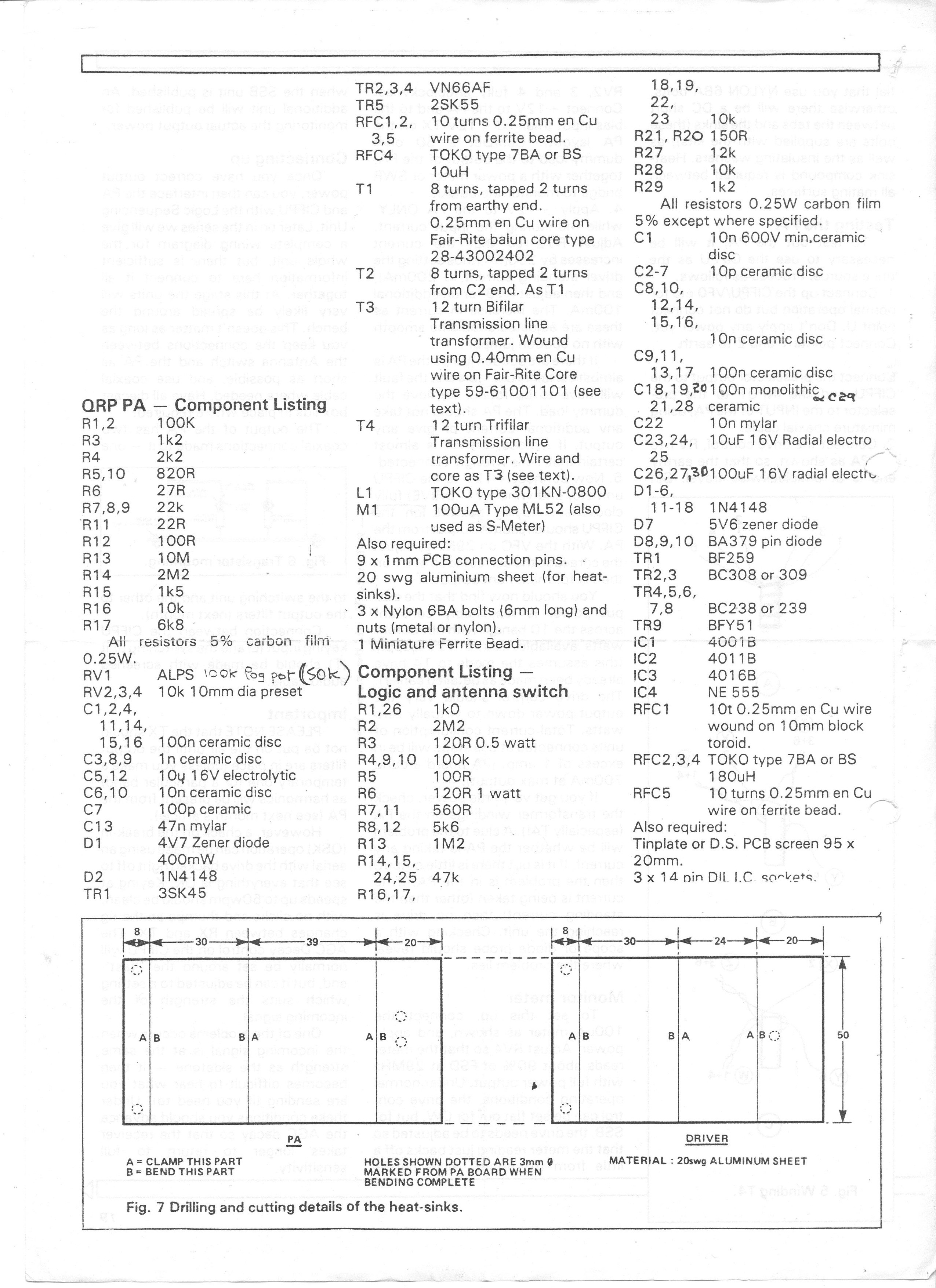 Cirkit Holdings QRP PA Omega QRP Linear Amplifier from HRT magazine 1983