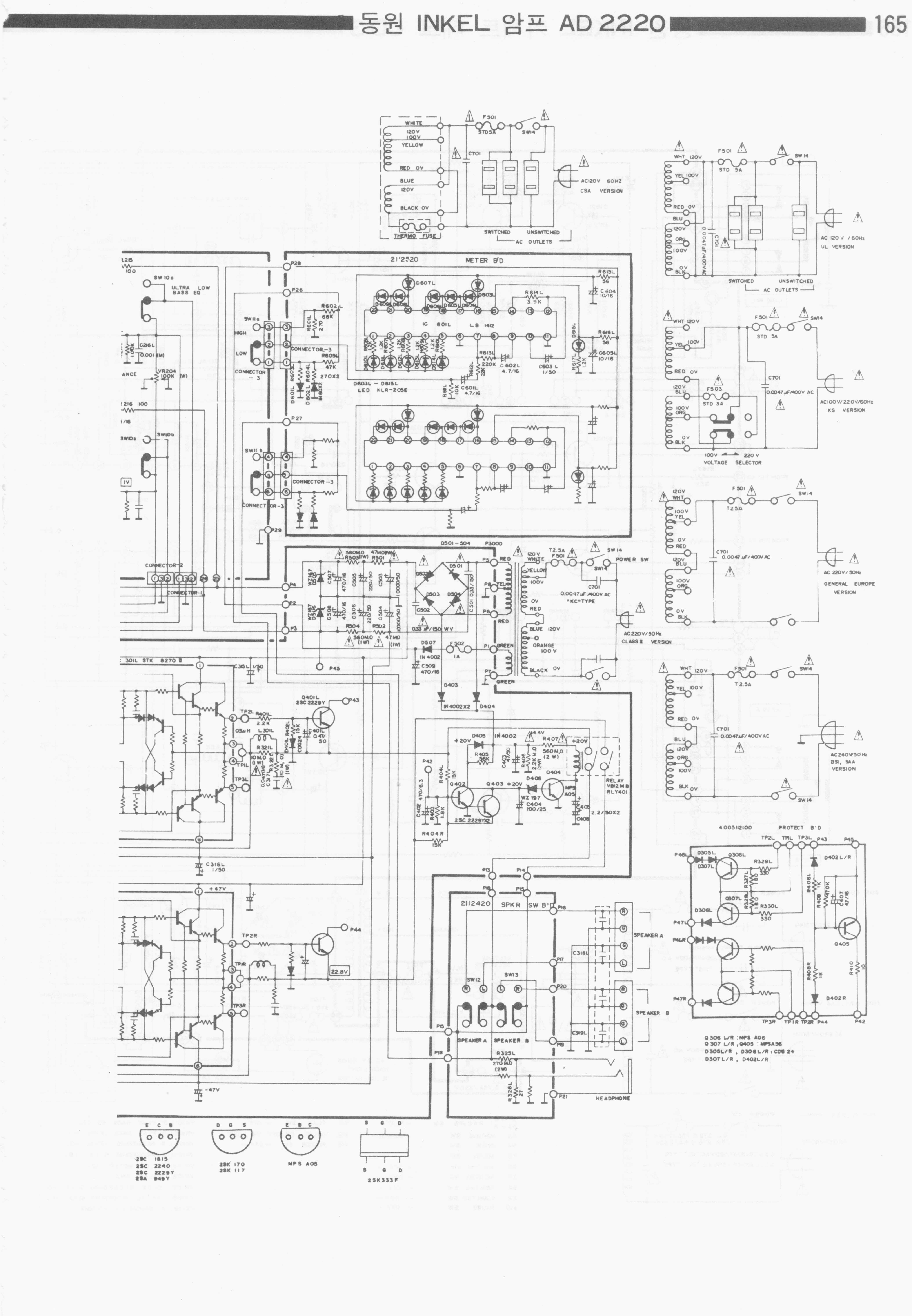 Korea INKEL AD2220 2x100W receiver