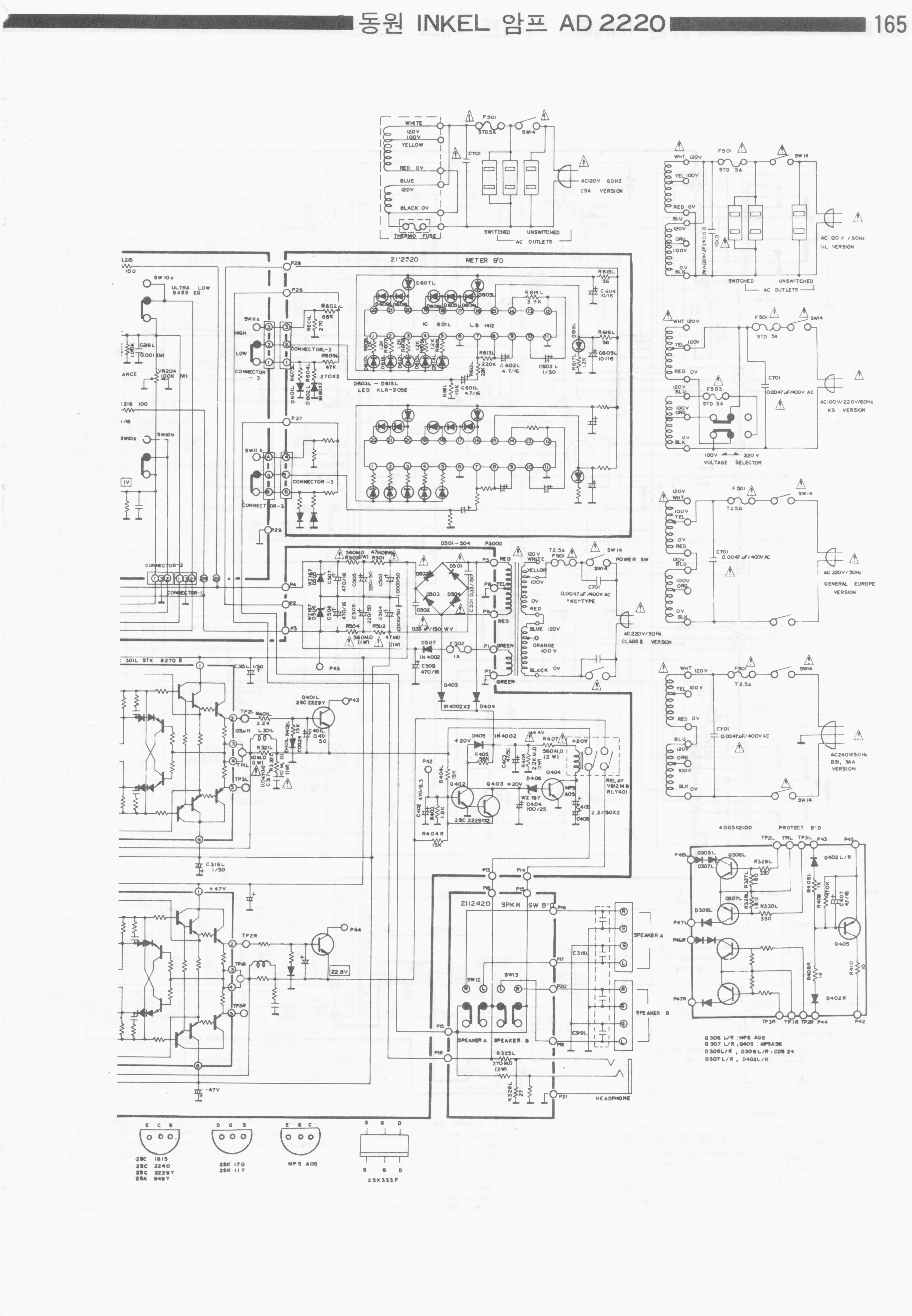 Korea INKEL AD2220 2x100W receiver