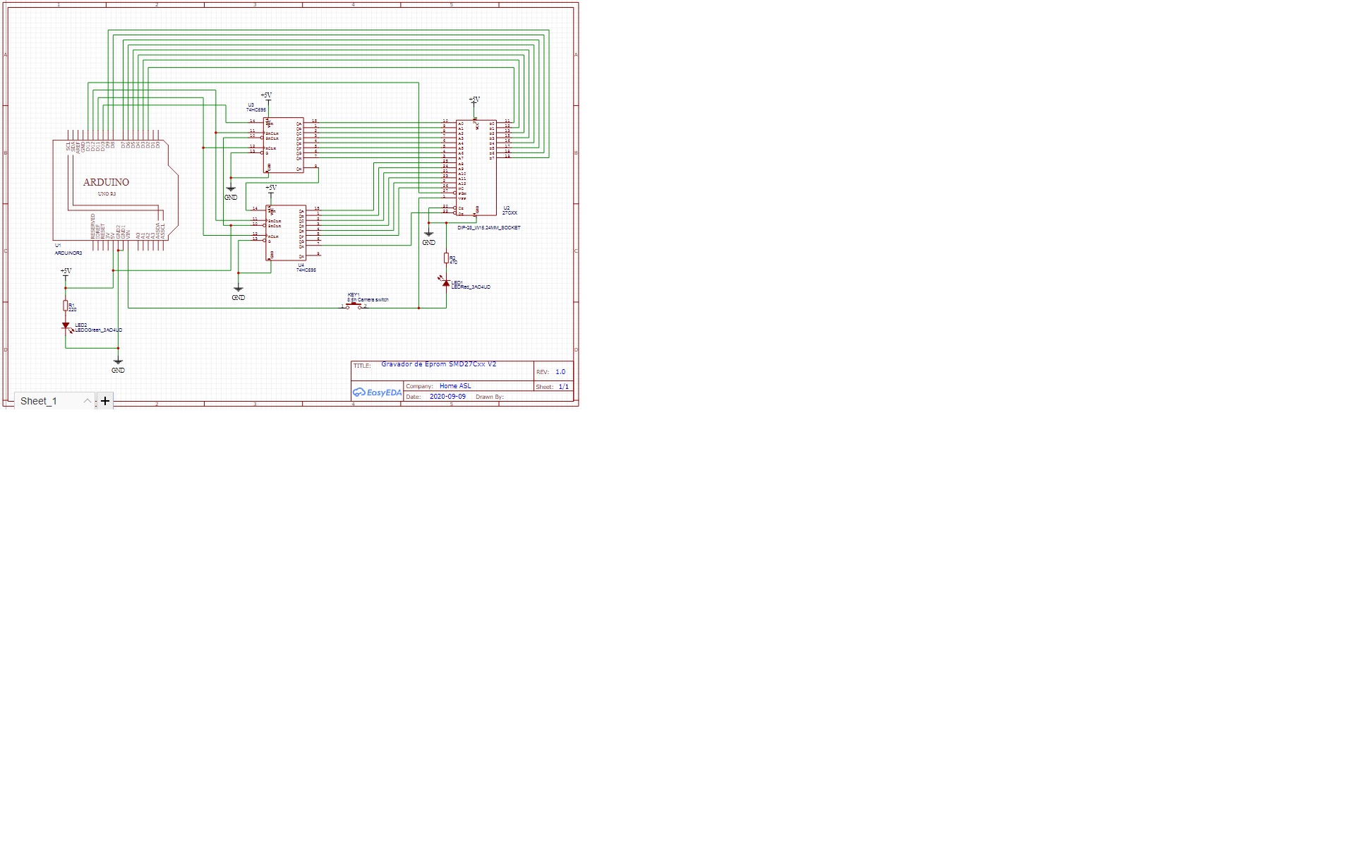 INTRACO Shield Arduino PROG Diagrama de uma placa Shield gravadora de EPROM para Intraco 7000, usando um Arduino Uno R3 como base de programação.