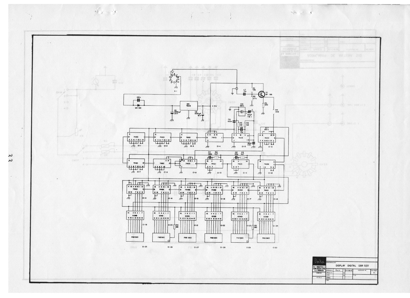 Delta Delta 520/550_2 Schematic Diagram of Frequency Meter Display