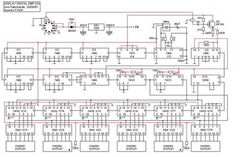 Delta Delta 520/550_2 Schematic Diagram of Frequency Meter Display