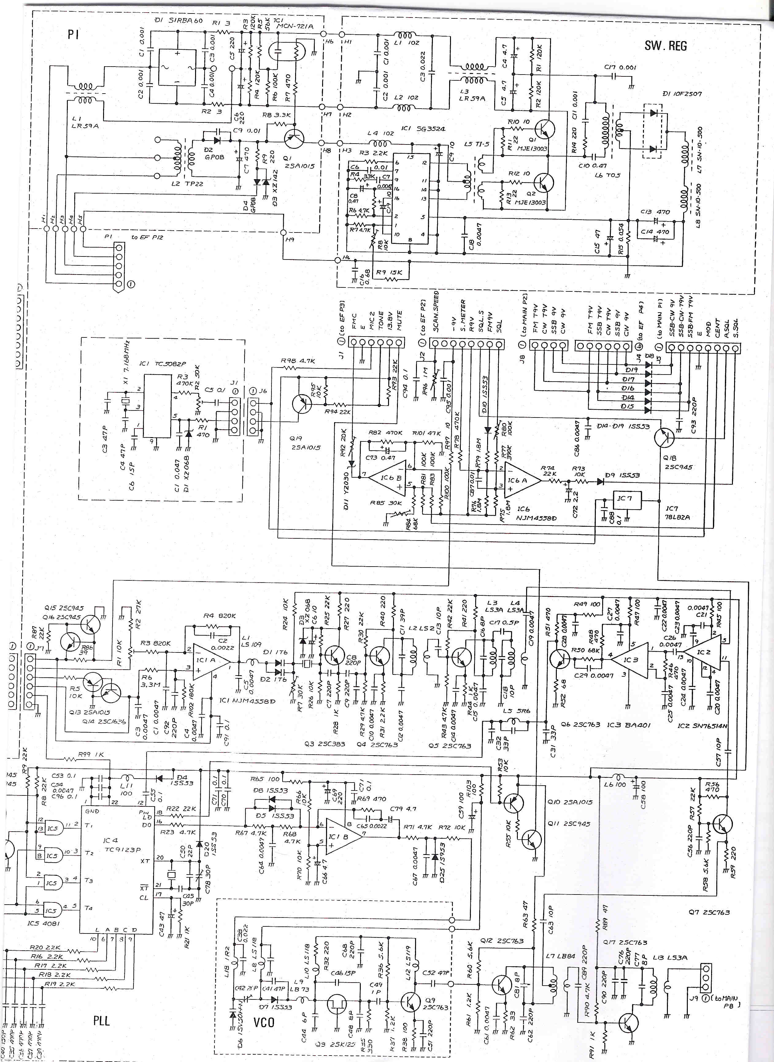 ICOM IC-251 Schematic diagram, scan three.