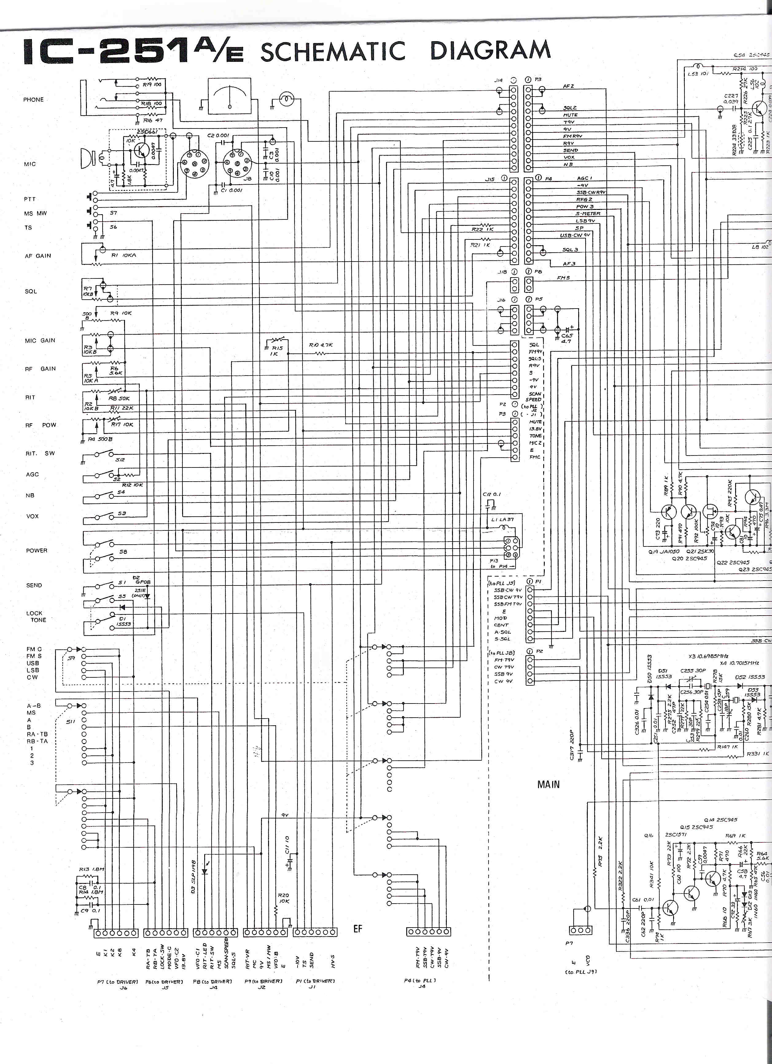 Icom IC-251 Schematic diagram