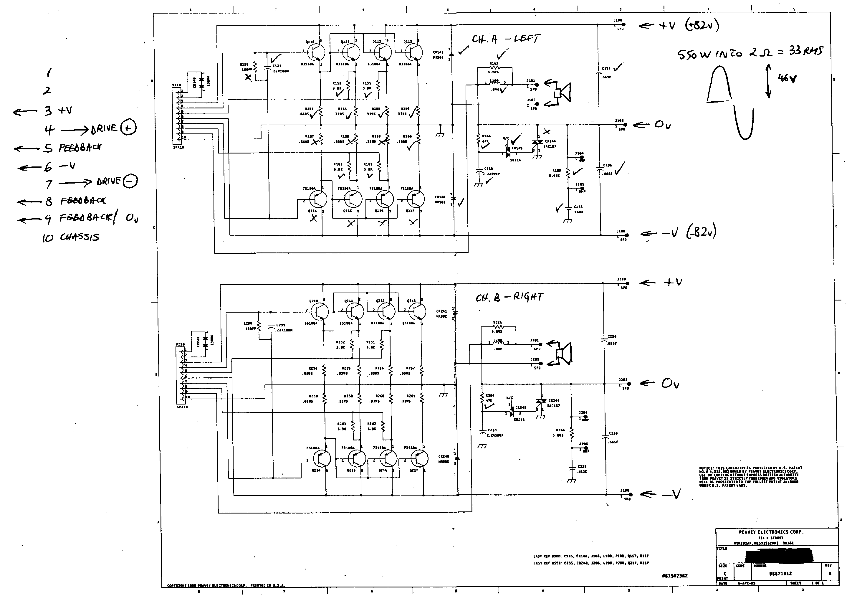 Pioneer a-80 Power amplifier schematic