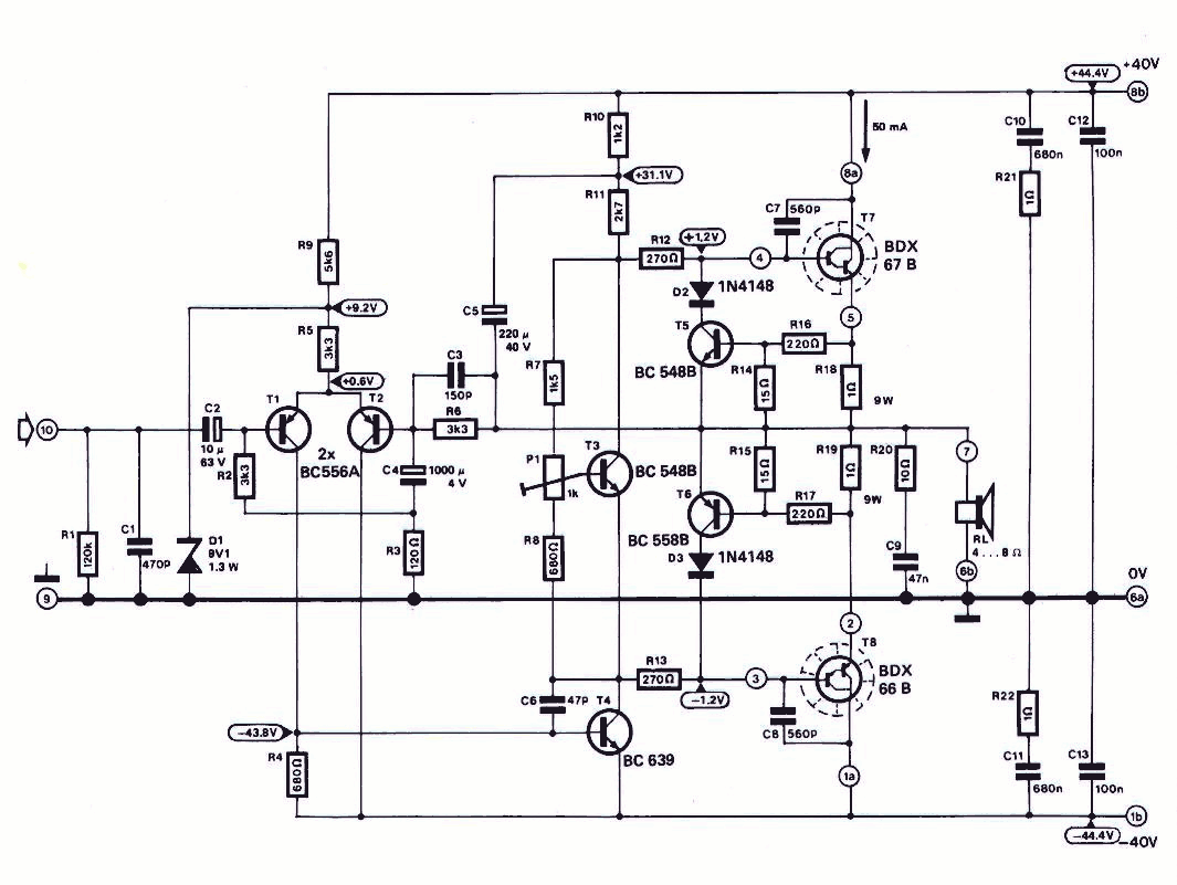 micel 15 effect music/power amplifier/pre-amp,guitar,bass,piano,series schematic