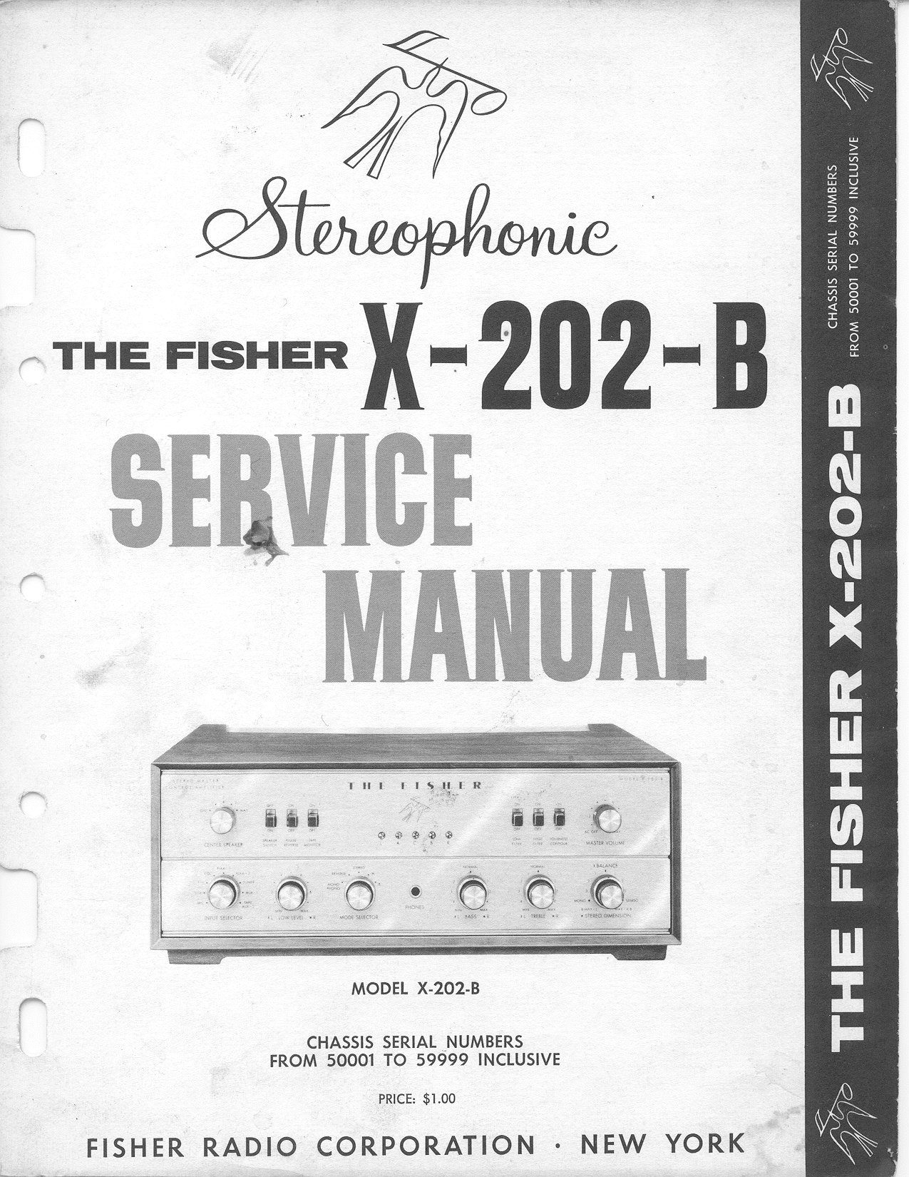 Fisher x 202 b service manuals