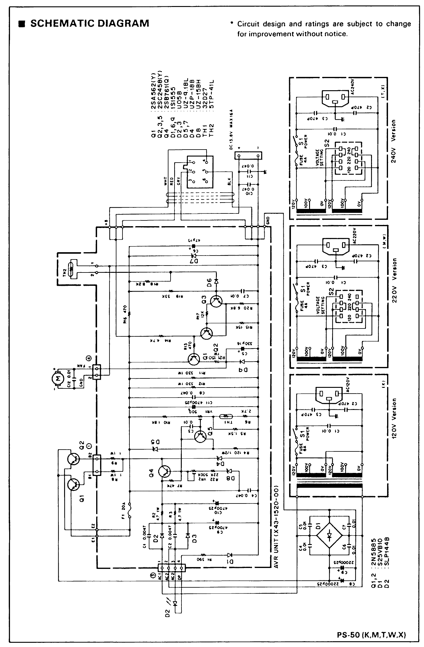   kenwood ps-50 power supply Schematic Only