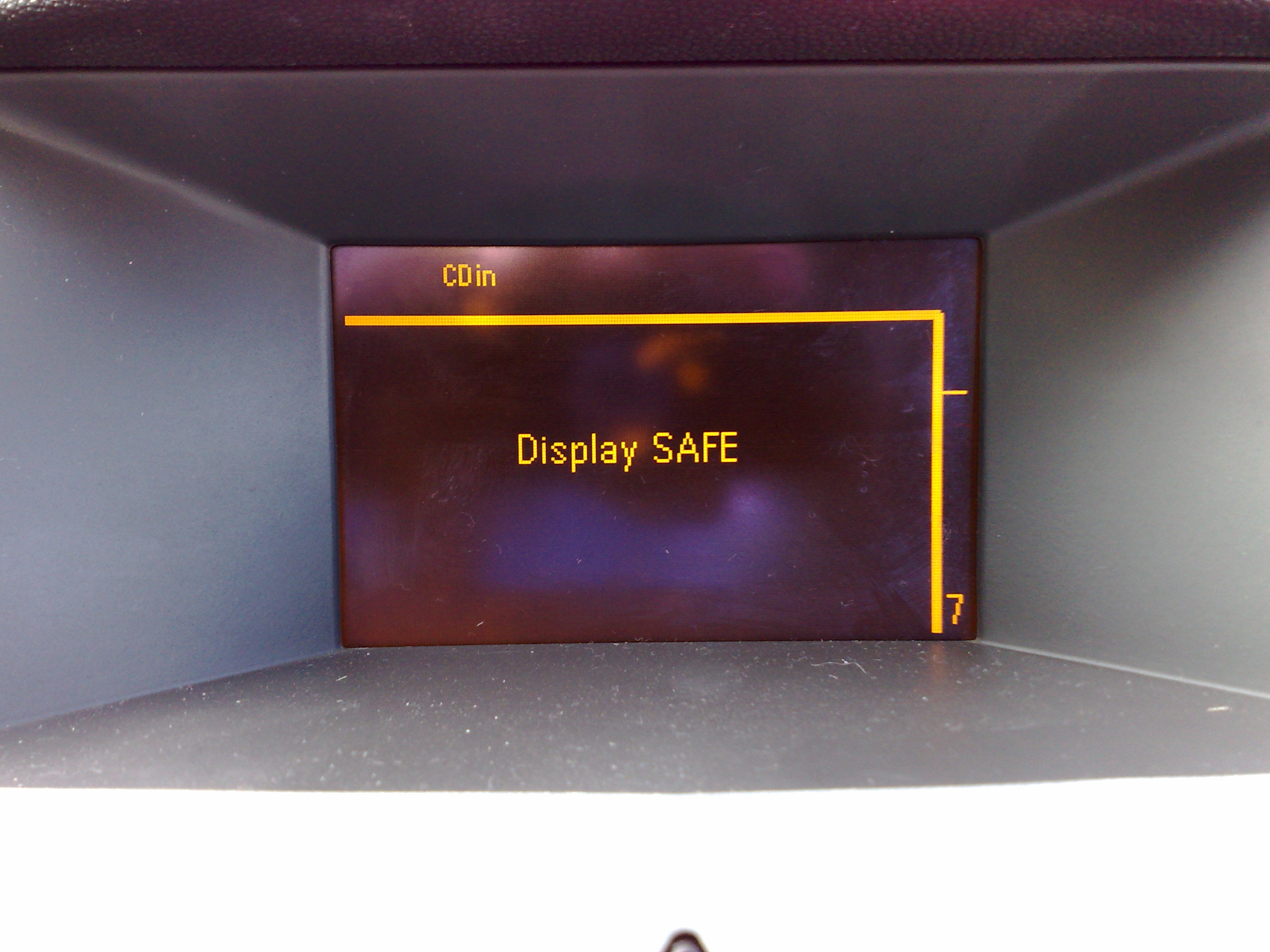 Opel Astra h 2007 I have an opel Astra H 2007 5 doors, I ahve changed the display LCD monitor with another one but I have the following message in the screen "Display SAFE" is there any code? or what to do