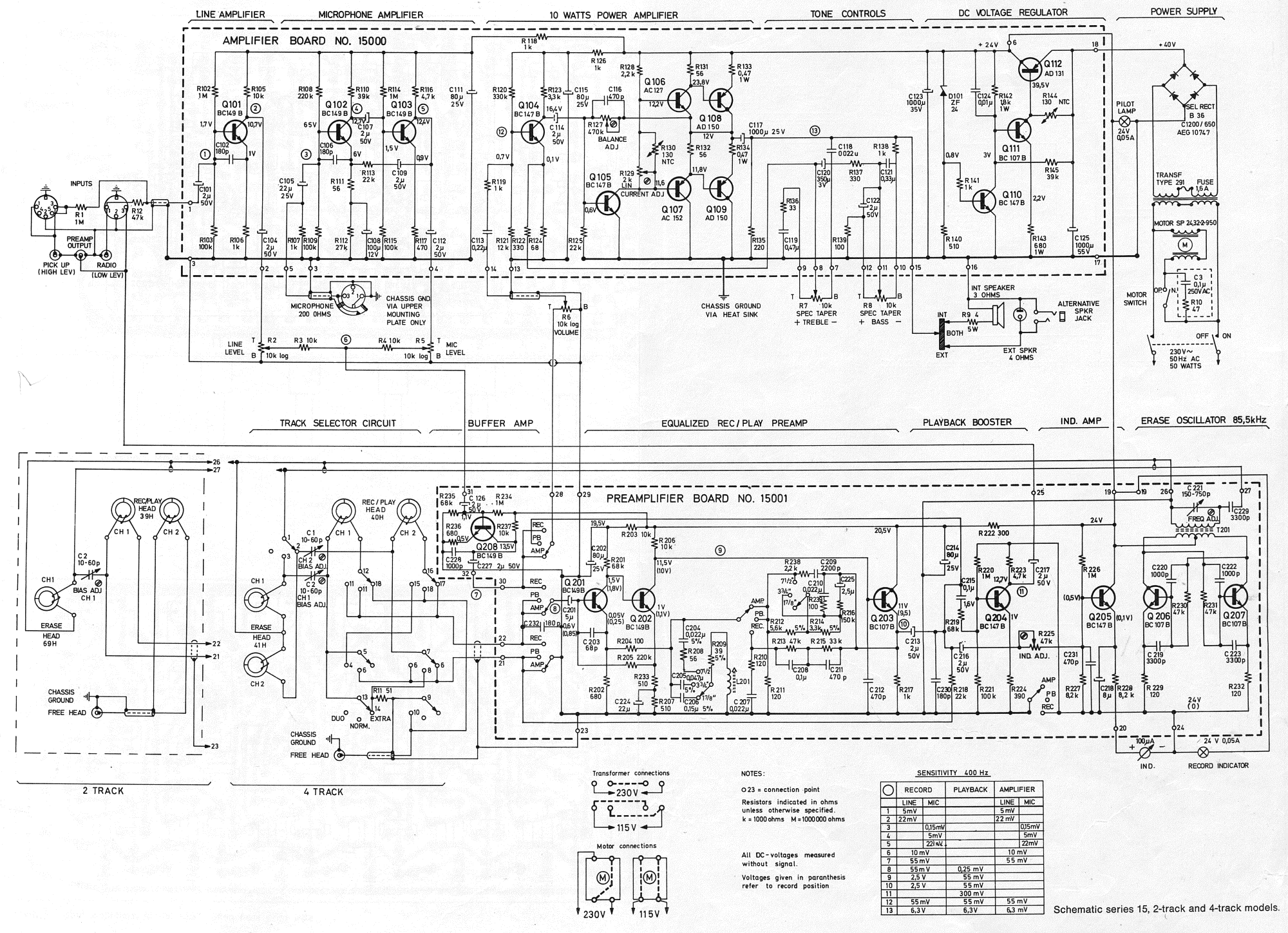 Tandberg Series 15 Schematic diagram of Tandberg Tape Recorder Series 15
