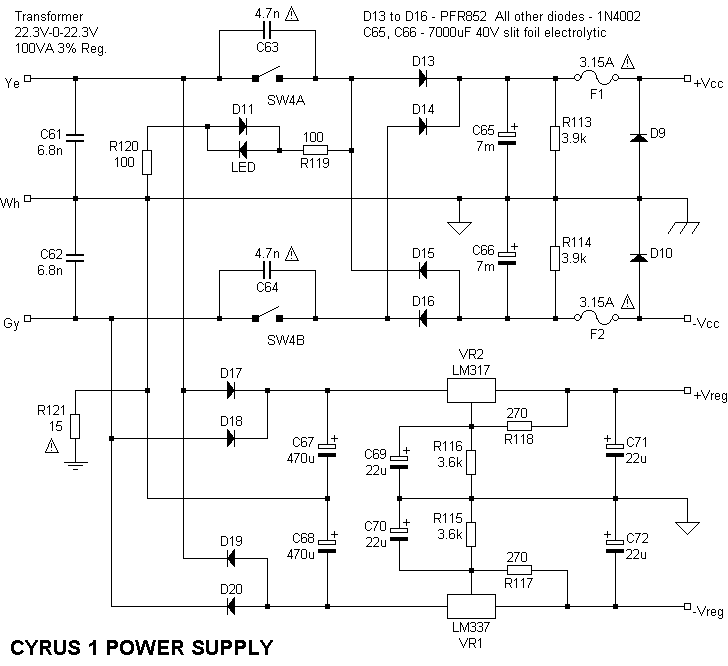 Cyrus 1 amplifier (power suply)
