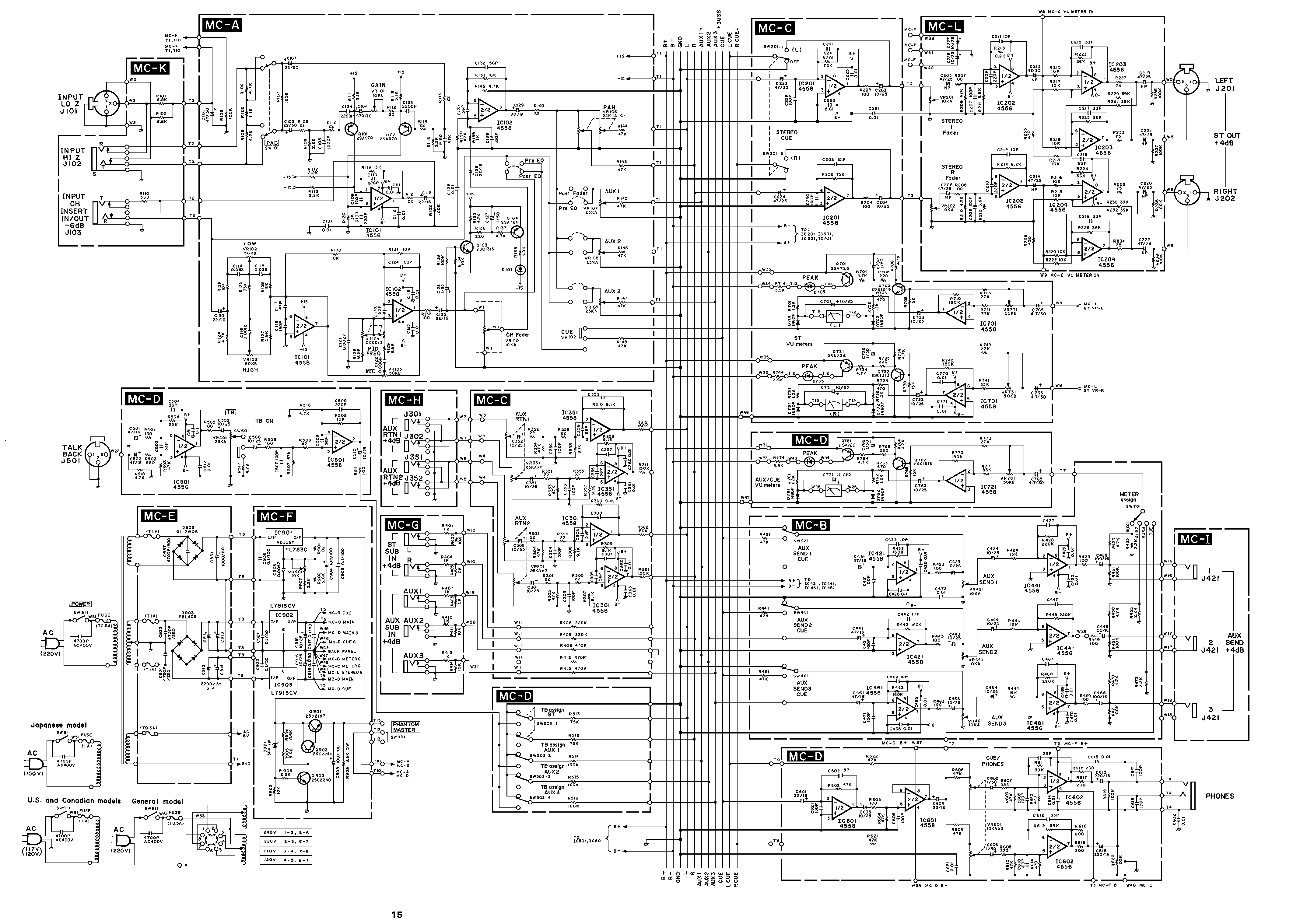 Yamaha MC8, MC12, MC16 mixer