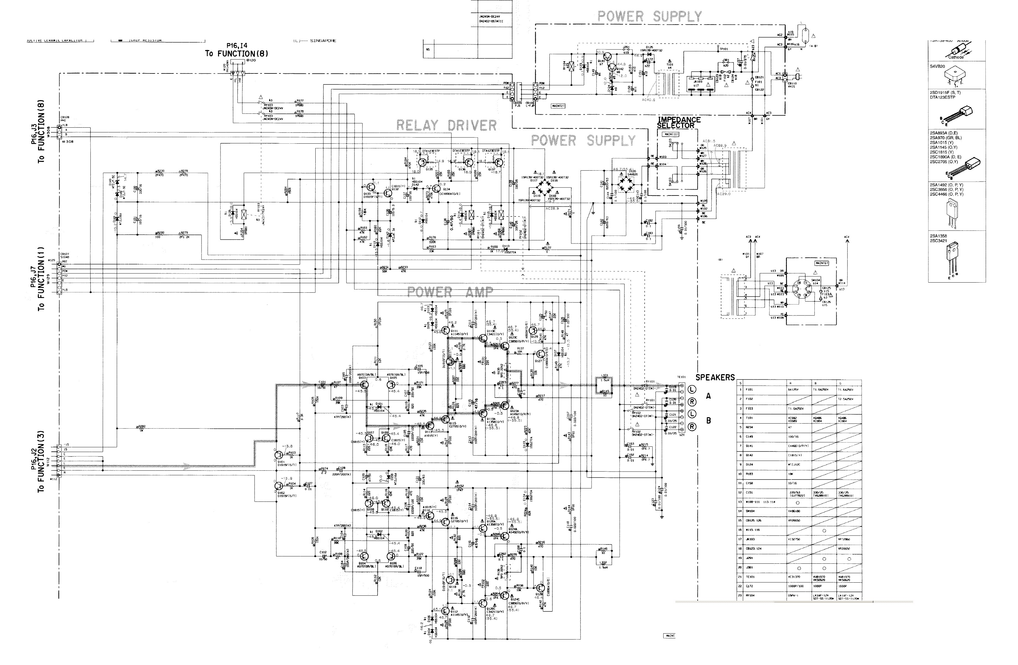 Yamaha AX-492 Schematic diagram of the section Main