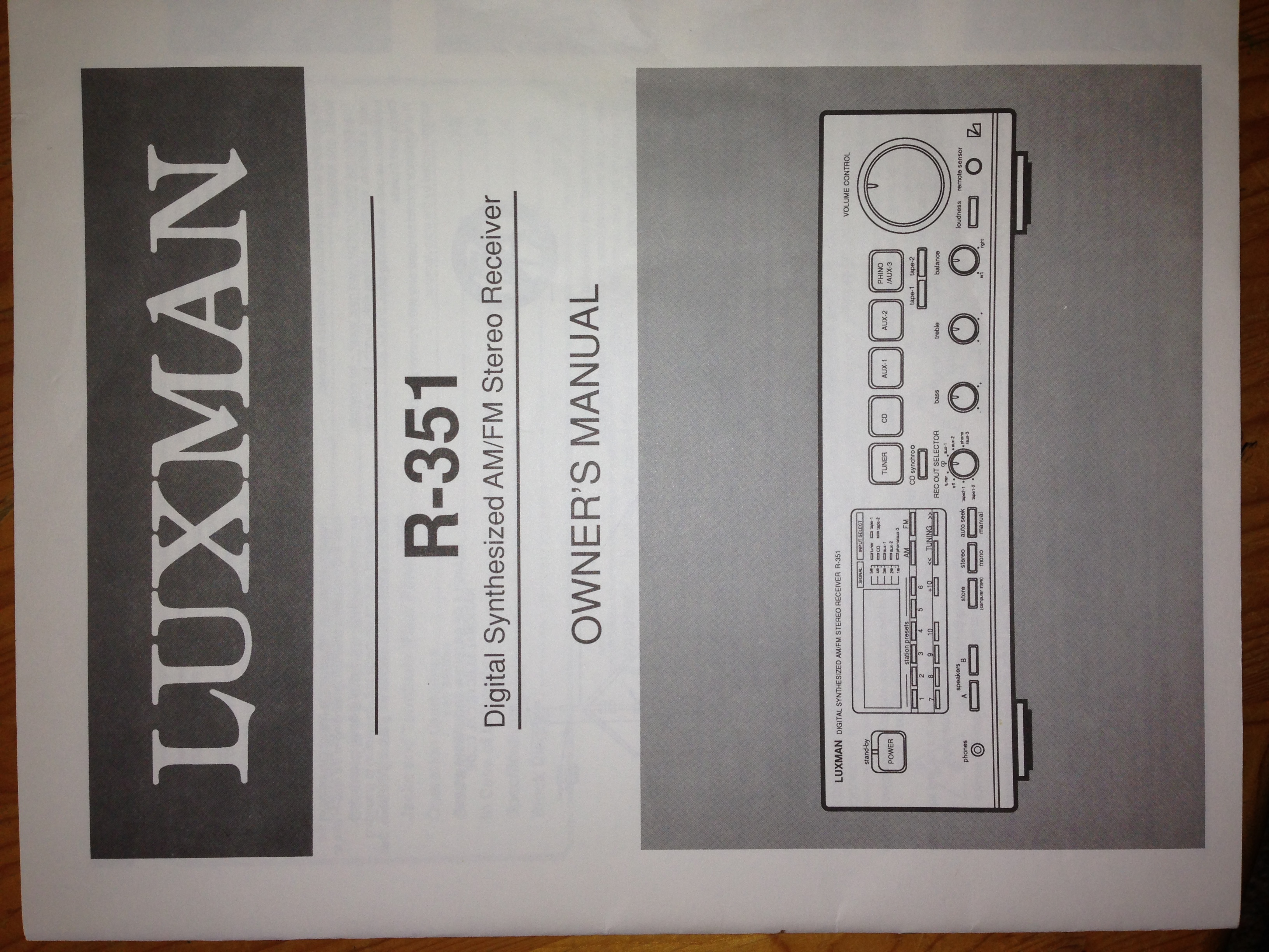Luxman R351 just the importance pages only