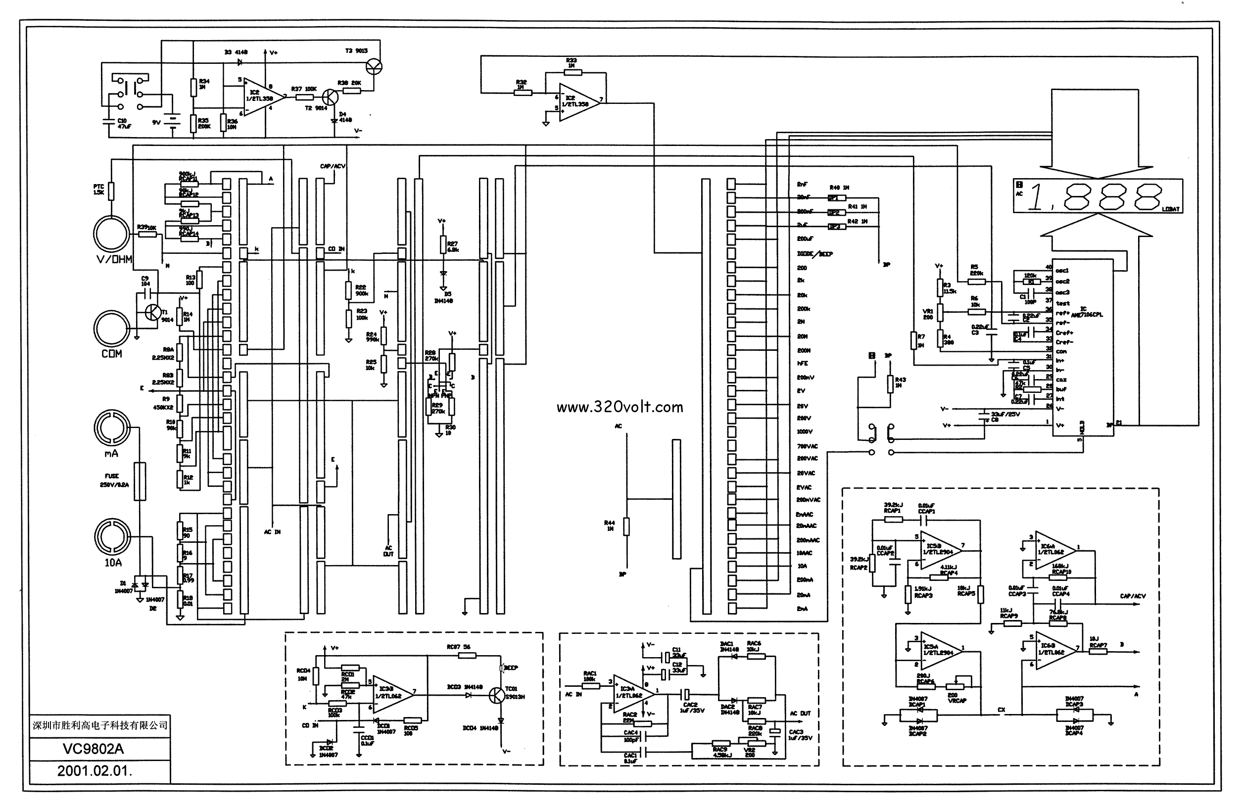 VICTOR VC-9802 Multimeter digital  .  VC-9802