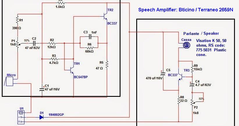 Btcino or Terraneo 2659N INTERCOM Speech Amplifier for Bticino / Terraneo model 2659N.