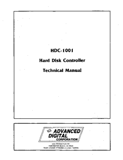 Advanced Digital Corp ADC HDC-1001 Hard Disk Controller Technical Manual  Advanced Digital Corp ADC_HDC-1001_Hard_Disk_Controller_Technical_Manual.pdf