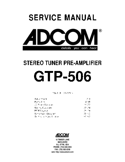 ADCOM hfe adcom gtp-506 service  ADCOM GTP-506 hfe_adcom_gtp-506_service.pdf
