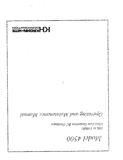Krohn-Hite KROHNHITE 4500 Operating Maintenance  Krohn-Hite KROHNHITE 4500 Operating_Maintenance.pdf