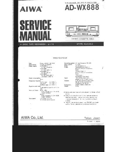 AIWA adw888  AIWA Audio AD-WX888 adw888.pdf