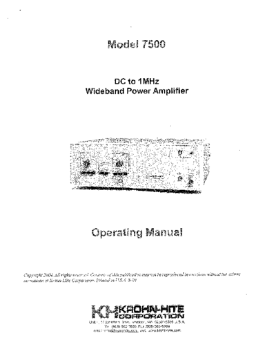 Krohn-Hite KROHNHITE 7500 Operating  Krohn-Hite KROHNHITE 7500 Operating.pdf