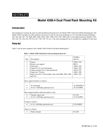 Keithley pa385c(Model 4288-4)  Keithley Kits pa385c(Model 4288-4).pdf