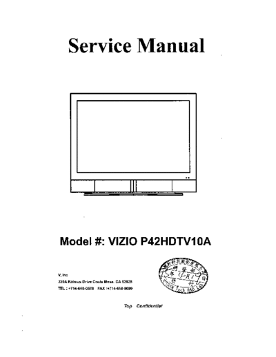 Vizio Vizio P42HDTV10A [SM]  Vizio Vizio_P42HDTV10A_[SM].pdf