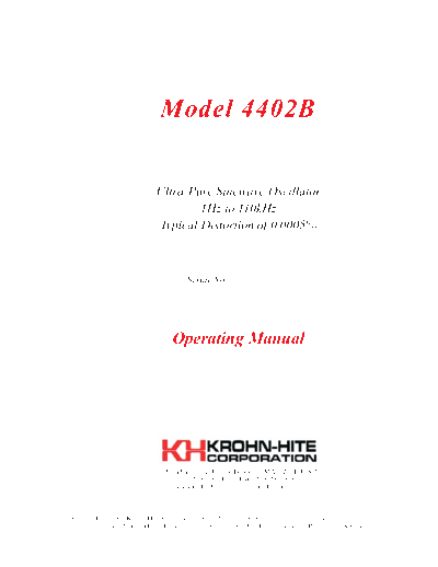 Krohn-Hite KROHNHITE 4402B OPS  Krohn-Hite KROHNHITE 4402B OPS.pdf