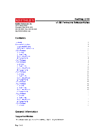 Keithley 2100 Release notes rev1 08  Keithley 2100 2100 Release notes rev1_08.pdf